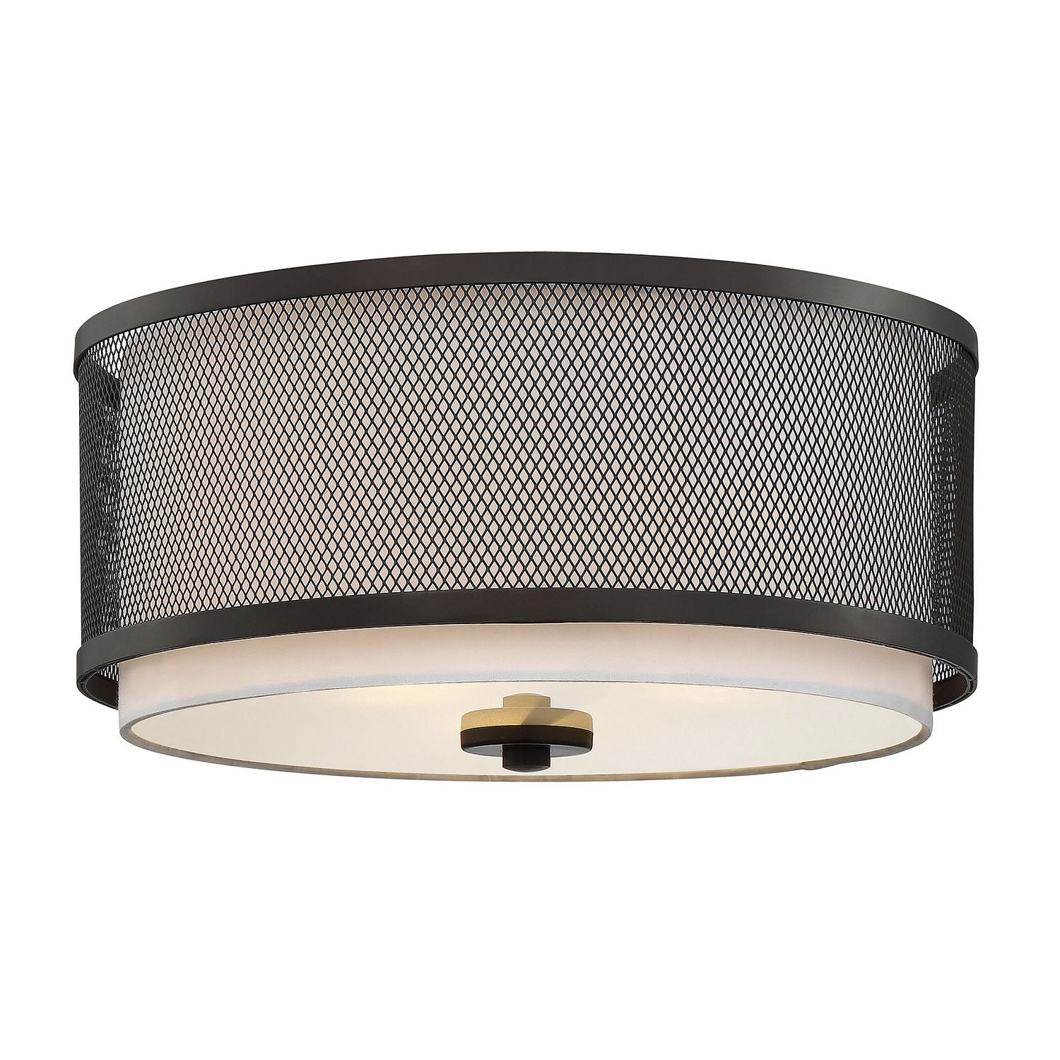 Meridian M60018ORB Three Light Flush Mount in Oil Rubbed Bronze