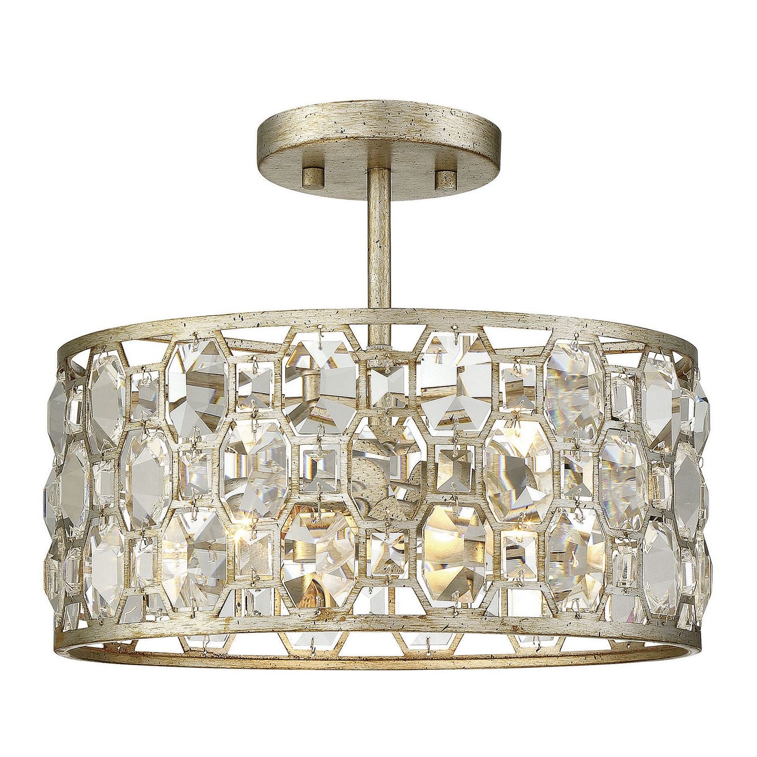 Meridian M60033SG Two Light Flush Mount in Silver Gold