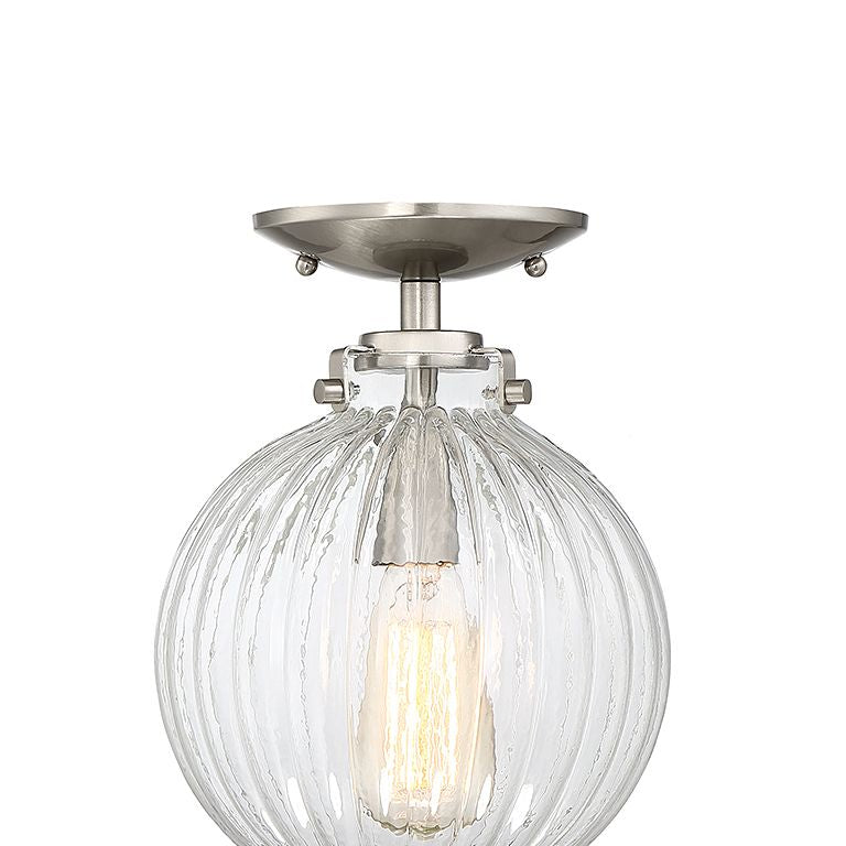 Meridian M60056BN One Light Semi-Flush Mount in Brushed Nickel