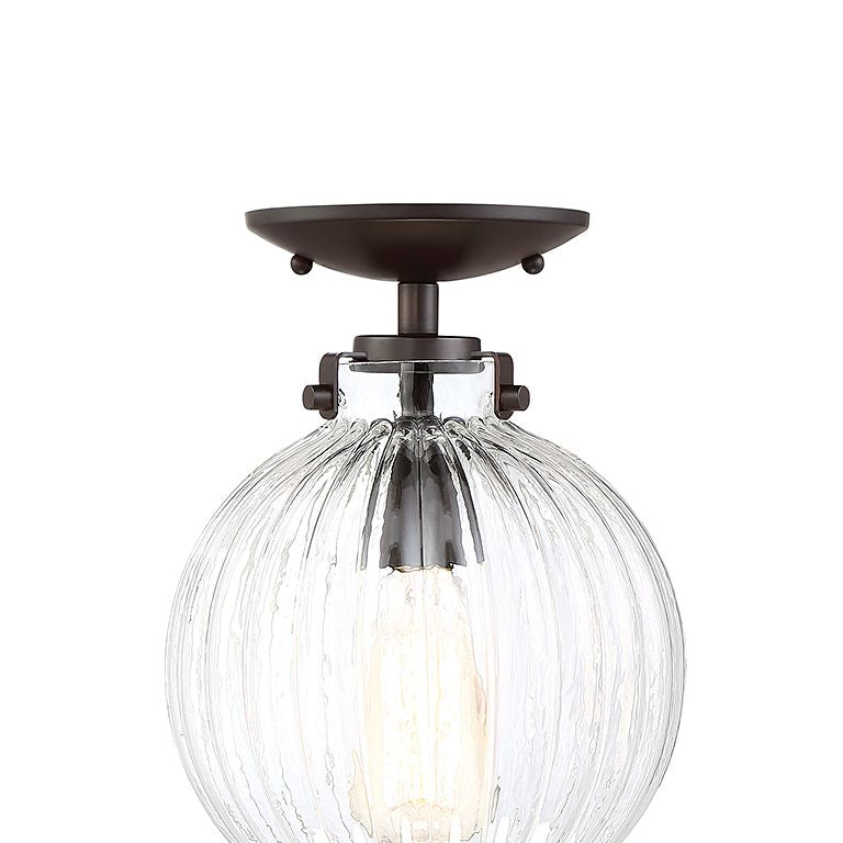Meridian M60056ORB One Light Semi-Flush Mount in Oil Rubbed Bronze