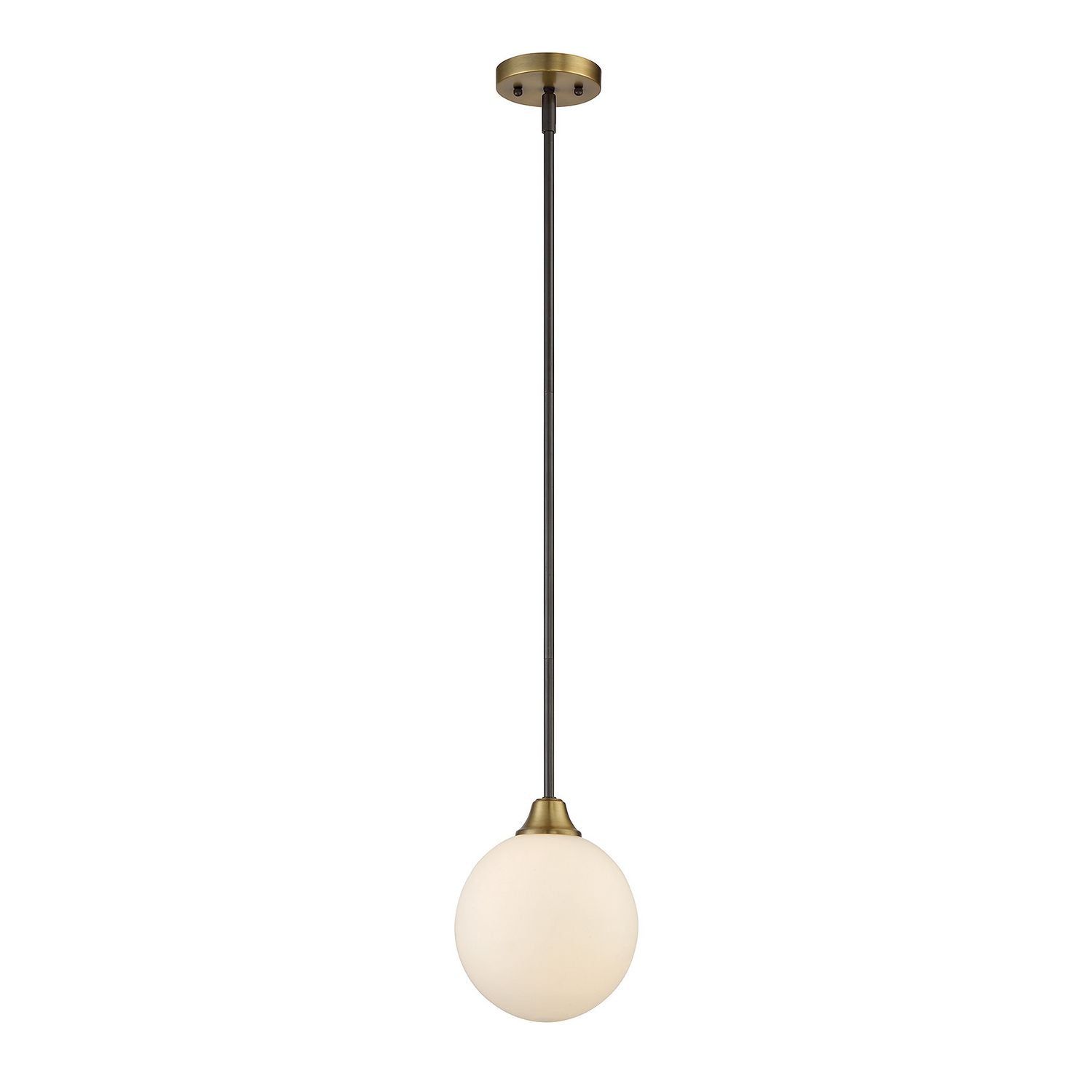 Meridian M70005-79 One Light Mini Pendant in Oil Rubbed Bronze with Natural Brass