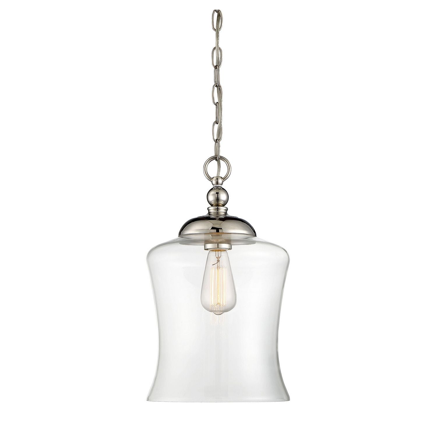 Meridian M70019PN One Light Mini Pendant in Polished Nickel