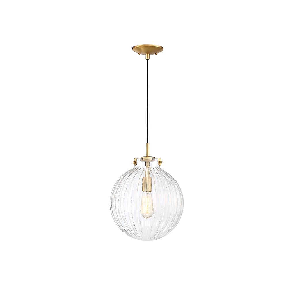 Meridian M70068NB One Light Mini Pendant in Natural Brass