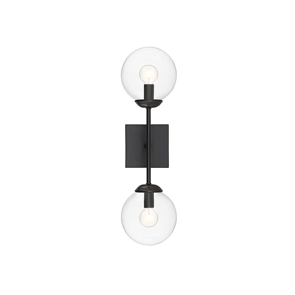 Meridian M90001-BK Two Light Wall Sconce in Black