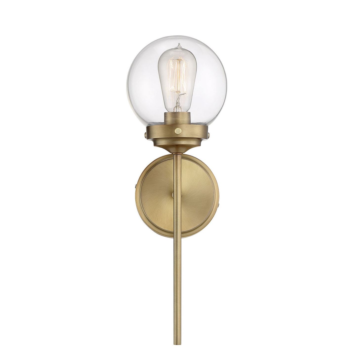 Meridian M90025NB One Light Wall Sconce in Natural Brass