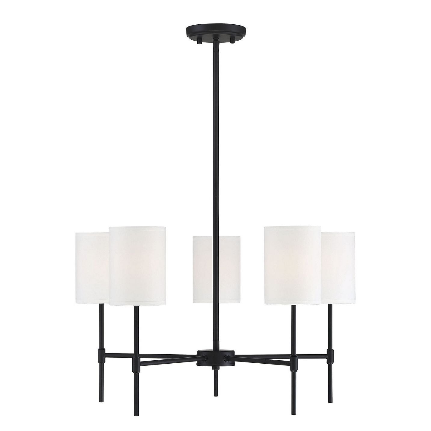 Meridian M10067MBK Five Light Chandelier in Matte Black