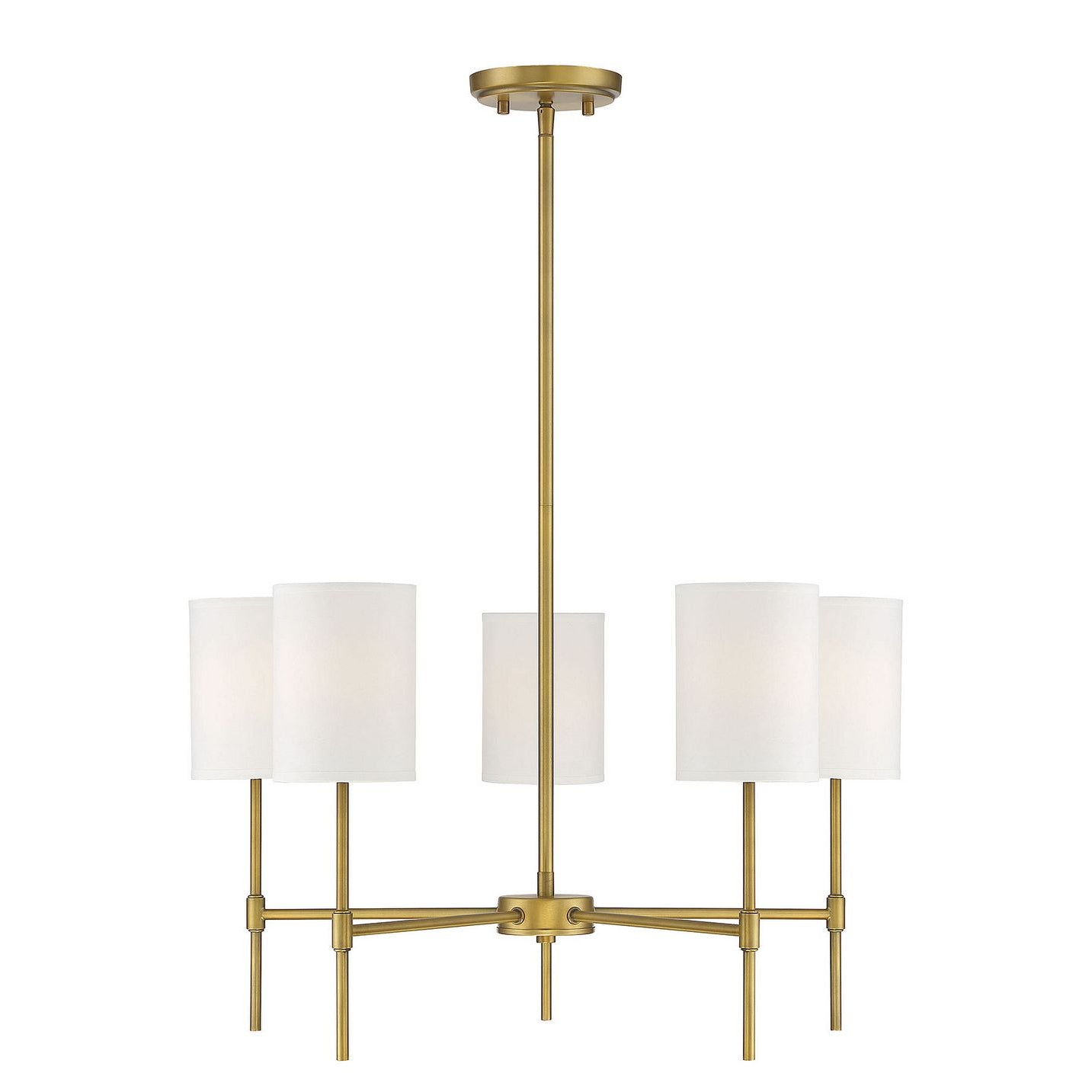 Meridian M10067NB Five Light Chandelier in Natural Brass