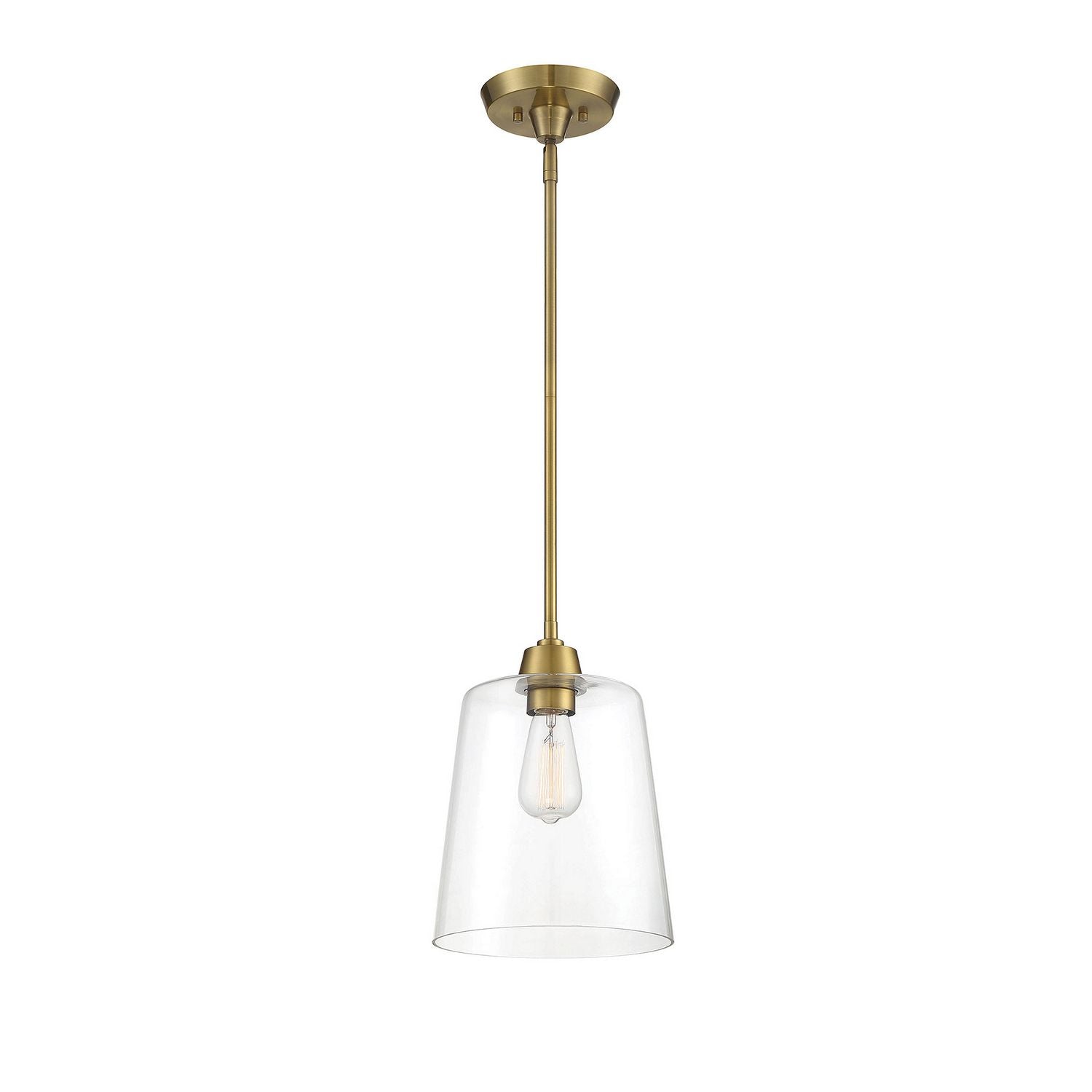 Meridian M70081NB One Light Pendant in Natural Brass
