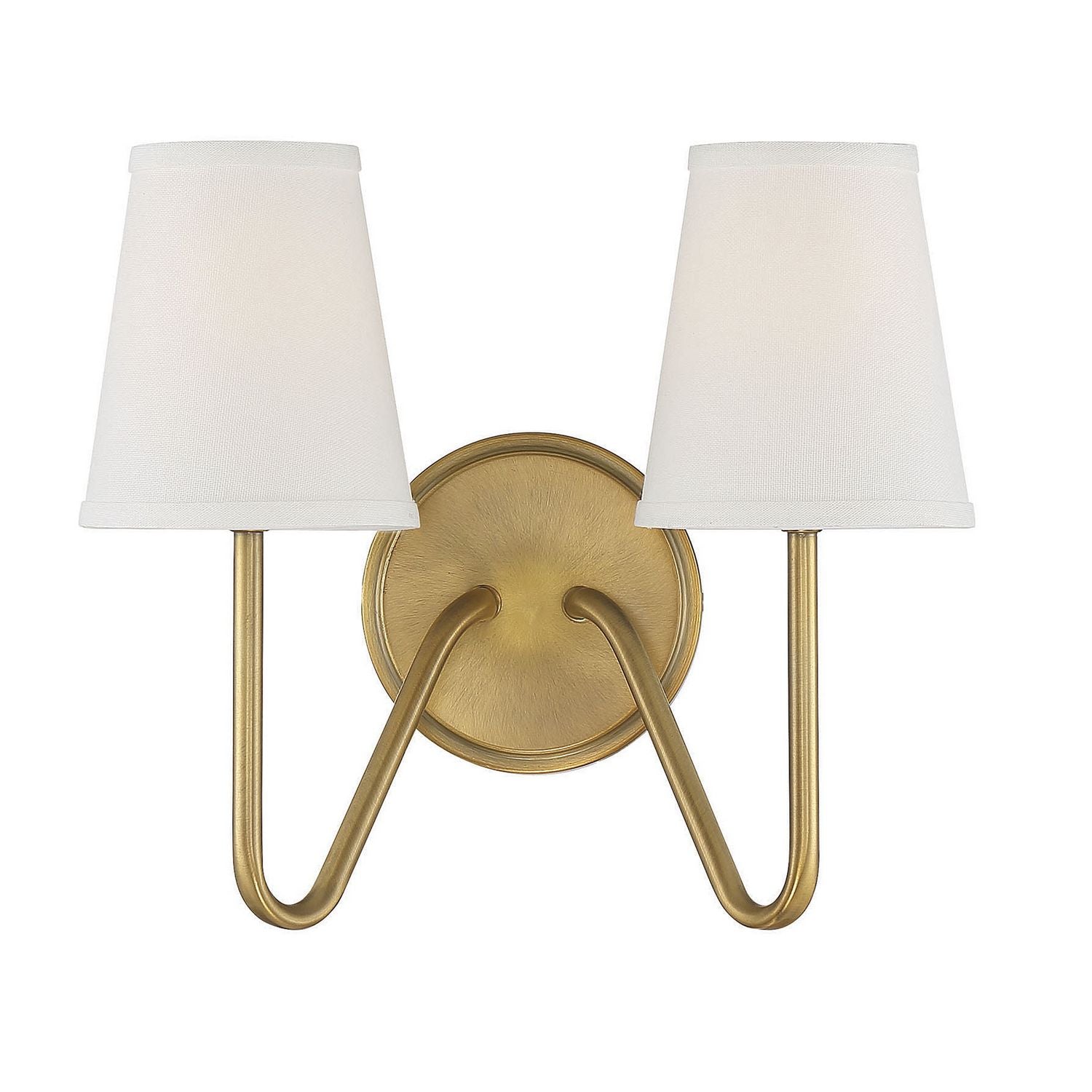 Meridian M90055NB Two Light Wall Sconce in Natural Brass