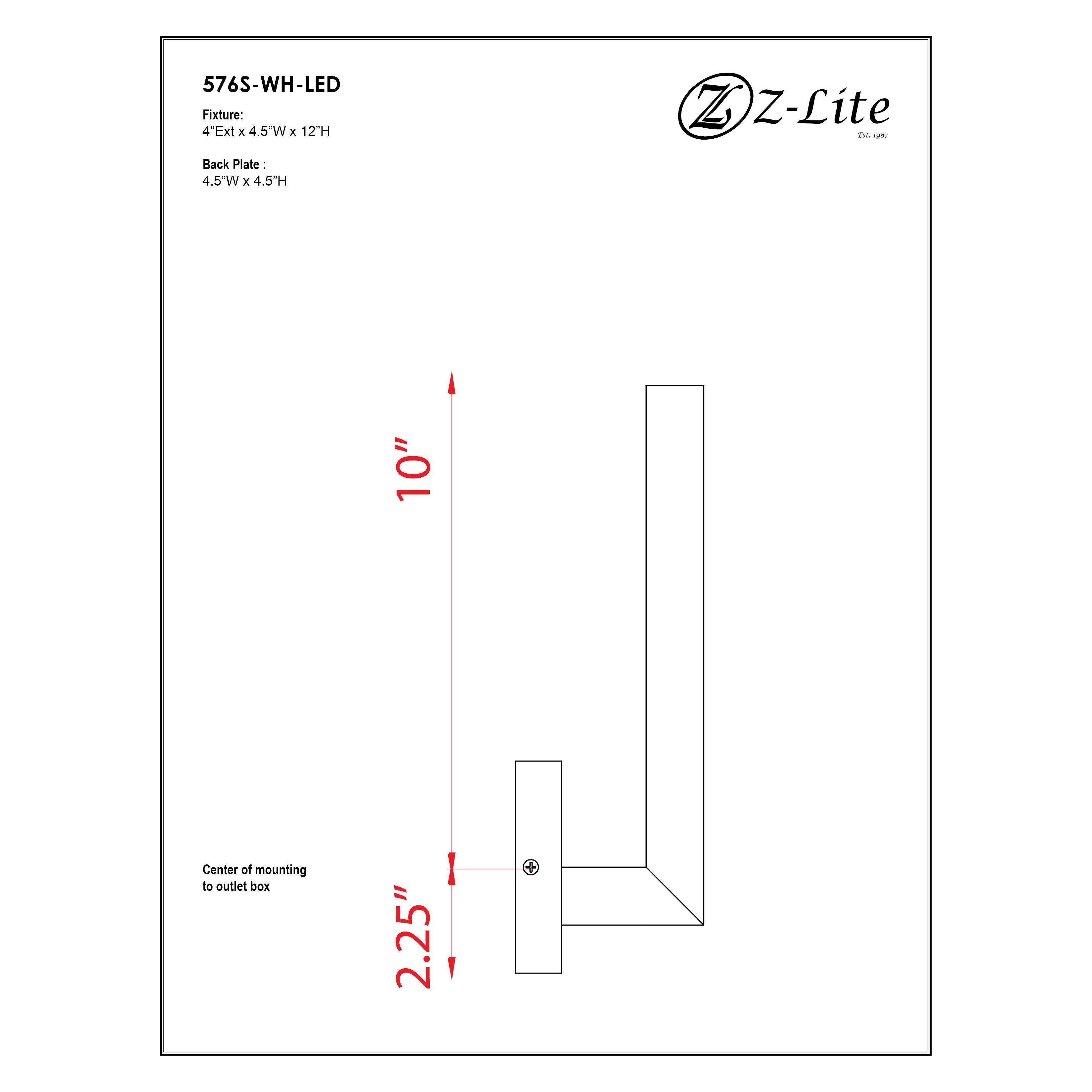 Z-Lite 576S-WH-LED Edge Outdoor Wall Light in Pure White
