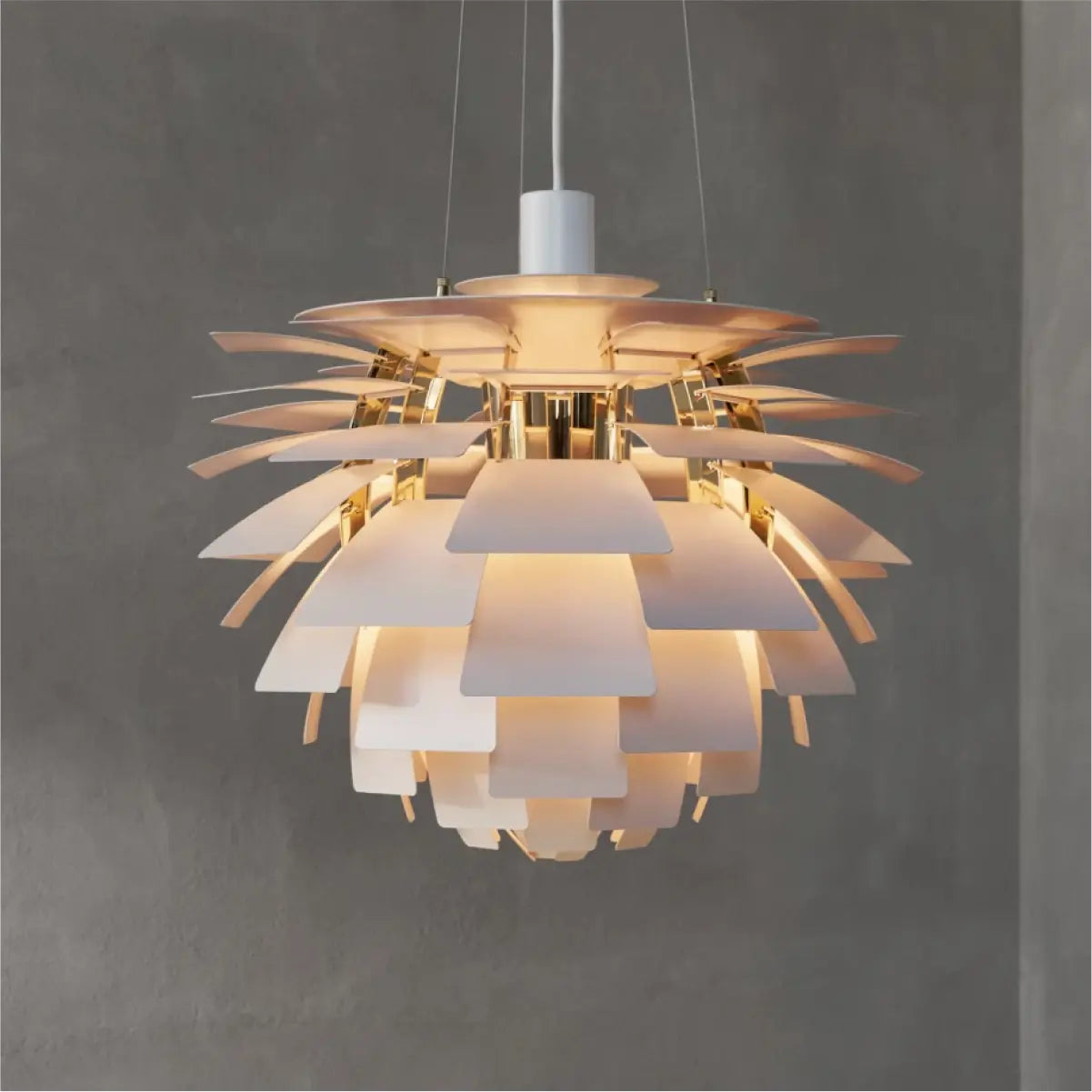 White layered modern pendant light