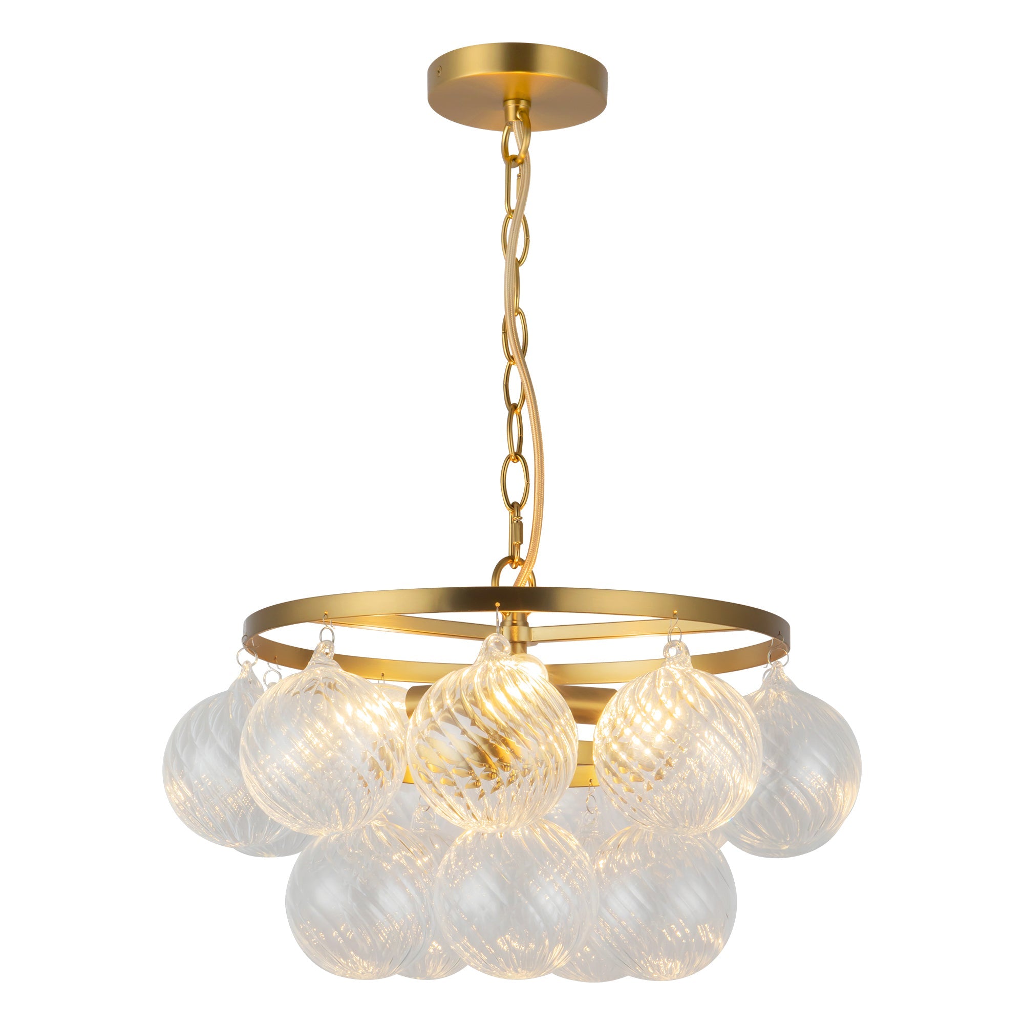 Alora Canada - CH654318BGSM - Three Light Chandelier - Faye - Brushed Gold/Smoked Glass