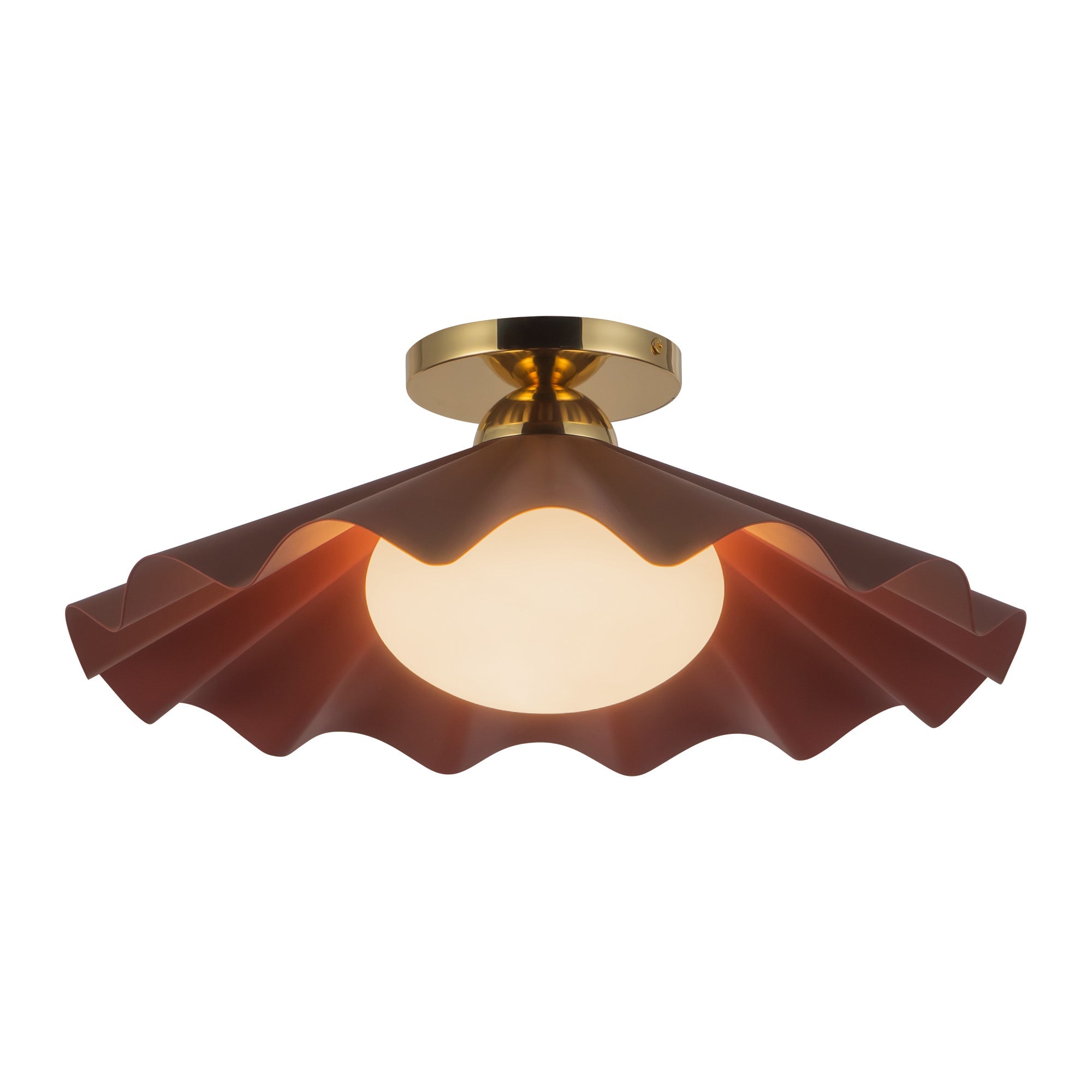 Alora Canada - SF354016PEC - One Light Semi-Flush Mount - Furrow - Peach