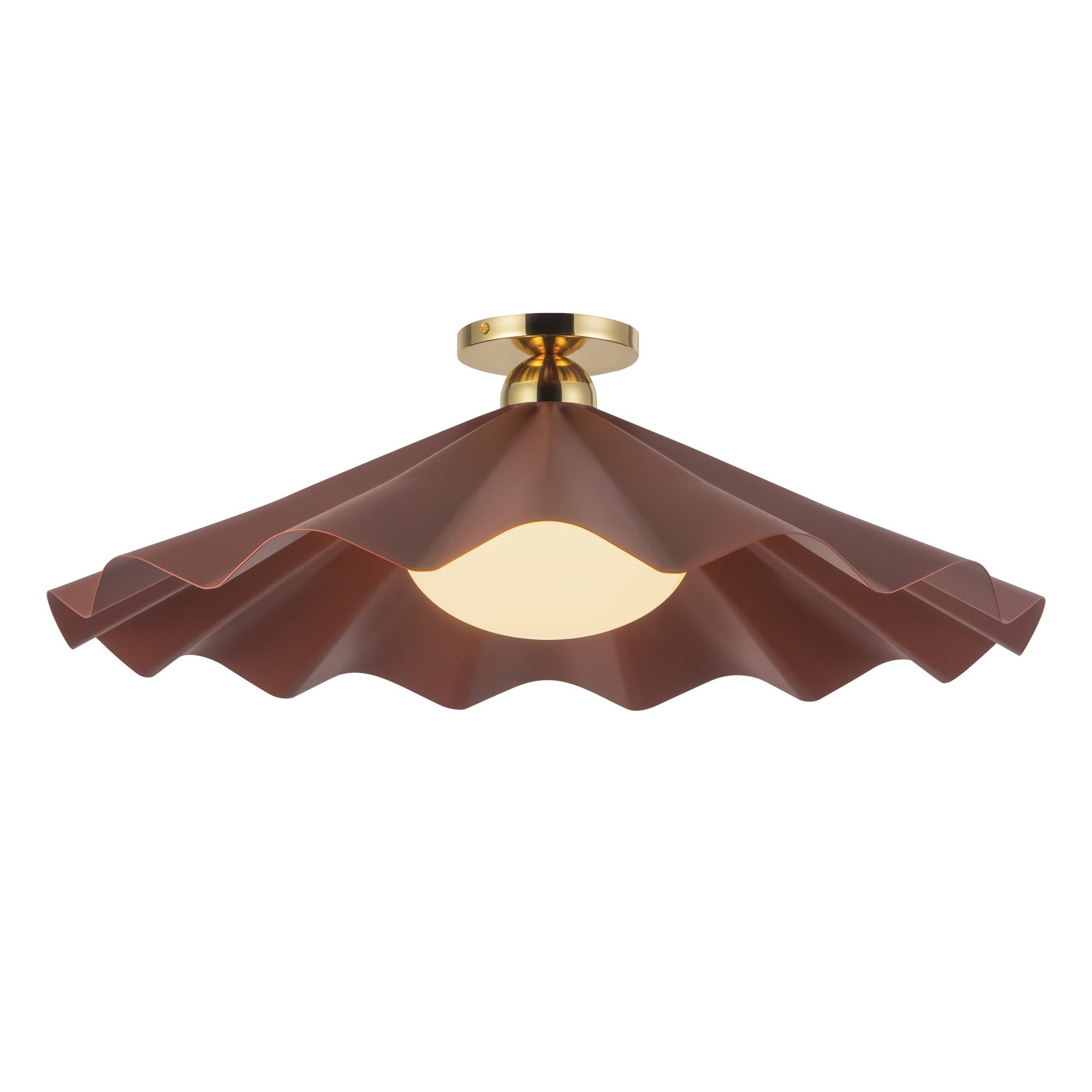 Alora Canada - SF354125BGD - One Light Semi-Flush Mount - Furrow - Burgundy