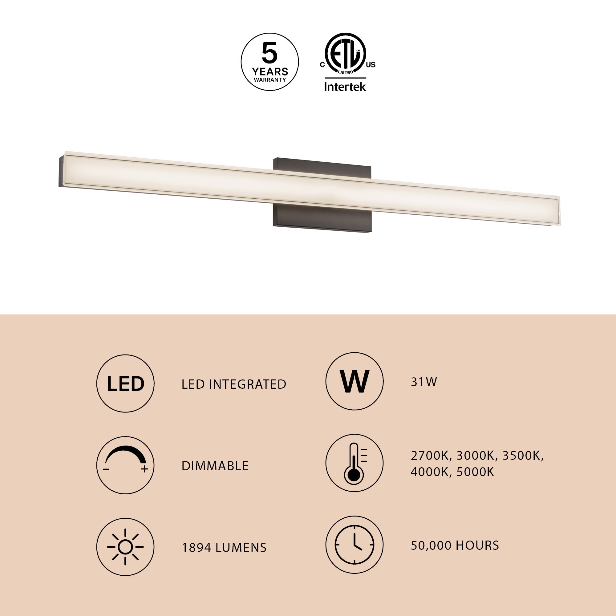 Kuzco Lighting WS36-040 Garland Vanity & Wall Light