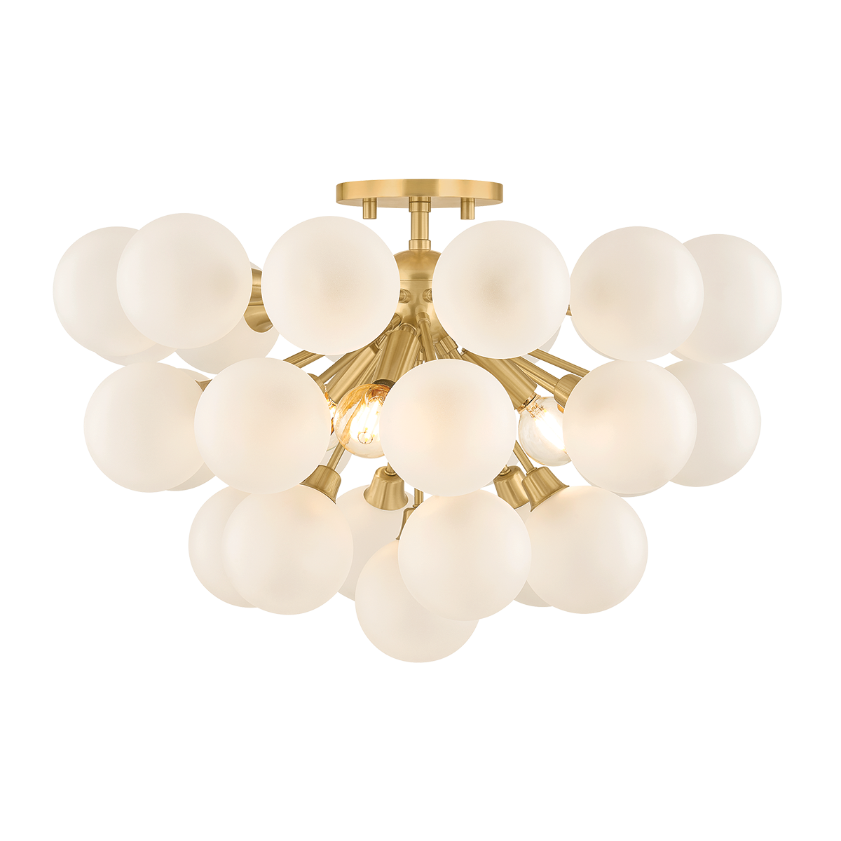 Mitzi Canada - H1087603-AGB - Three Light Semi Flush Mount - Antoneta - Aged Brass