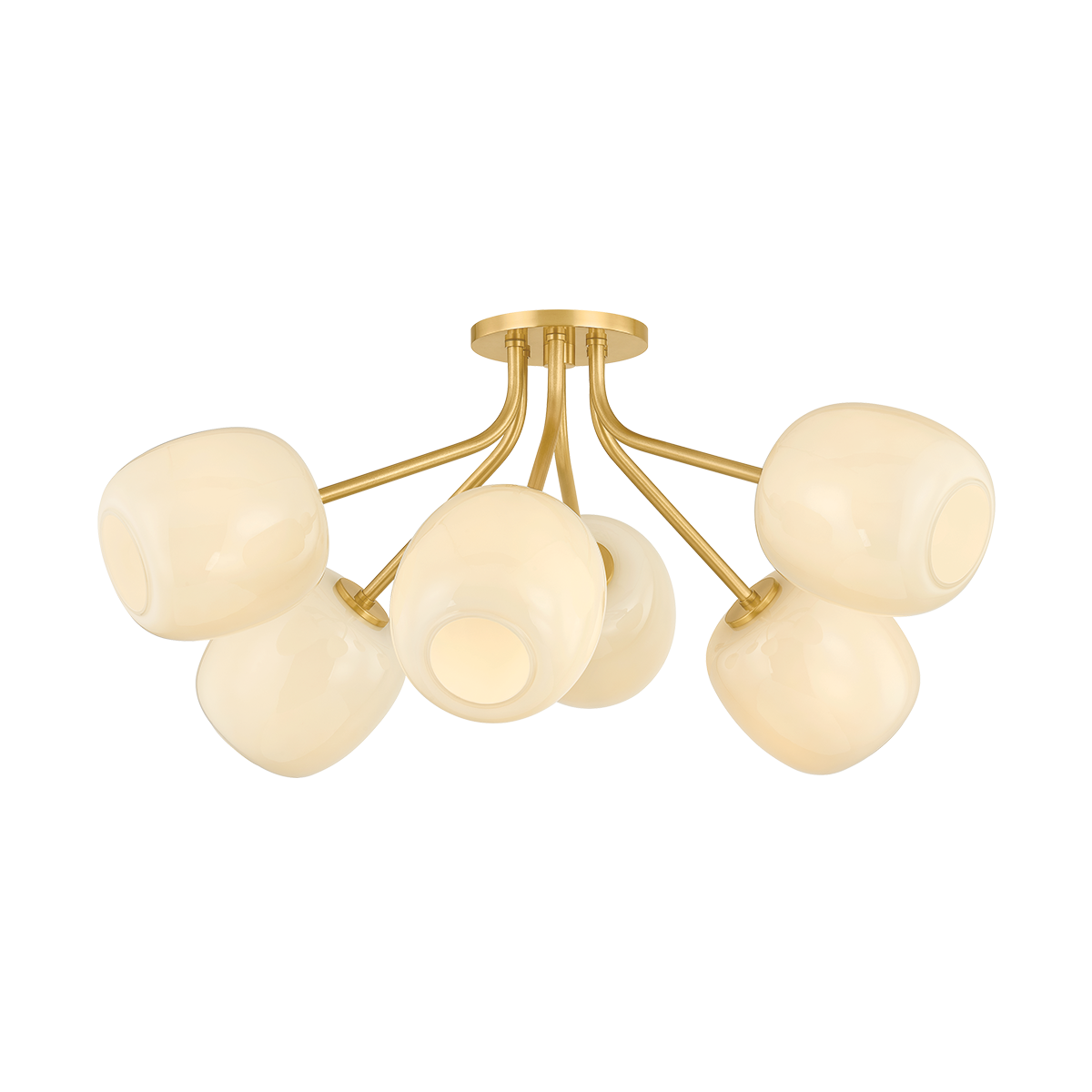 Mitzi Canada - H1092606-AGB - Six Light Semi Flush Mount - Lisette - Aged Brass