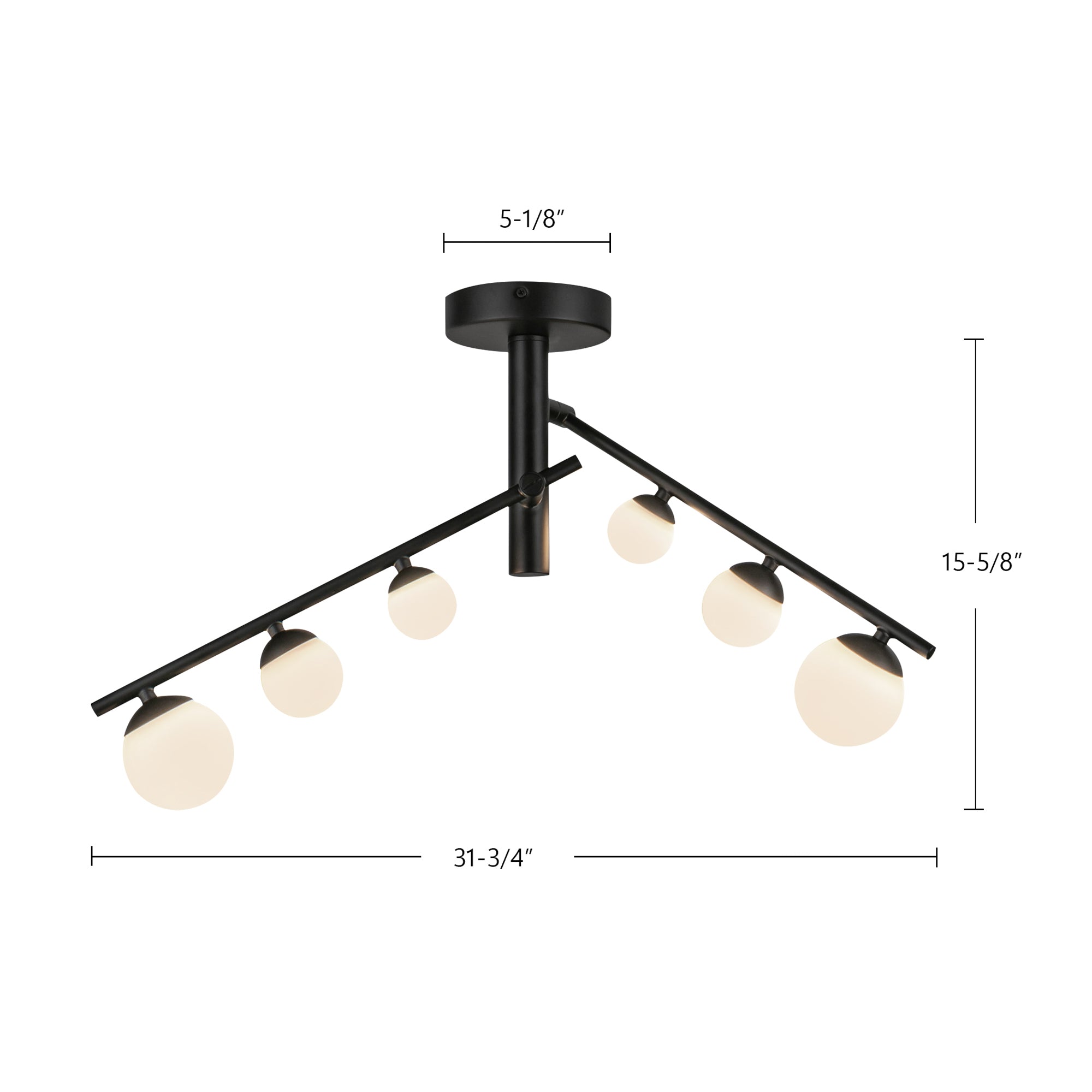Kuzco Lighting SF55525-BKOP Cypress Semi-Flush Mount