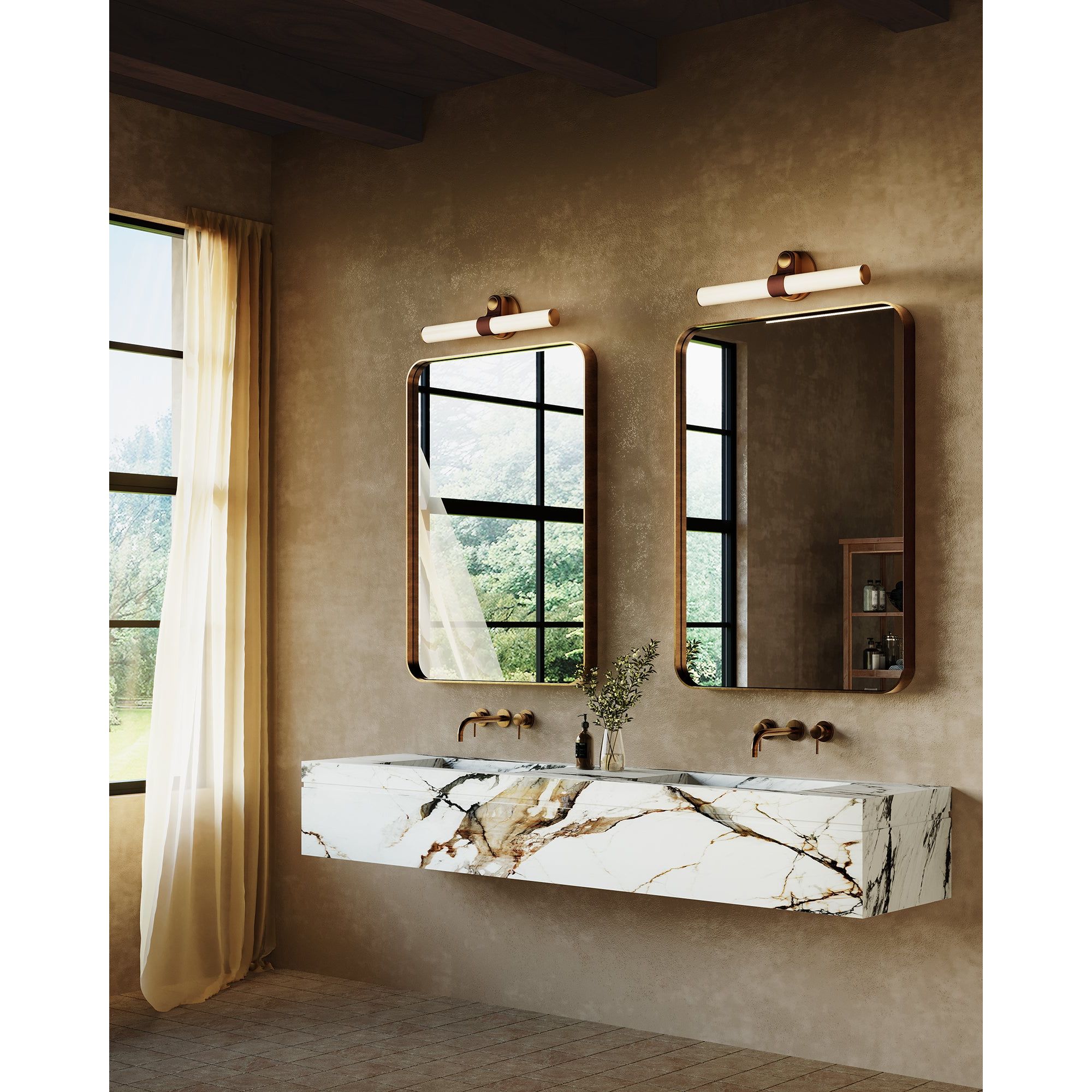 Alora Canada - VL312520VBGO - LED Bathroom Vanity - Ledger - Vintage Brass