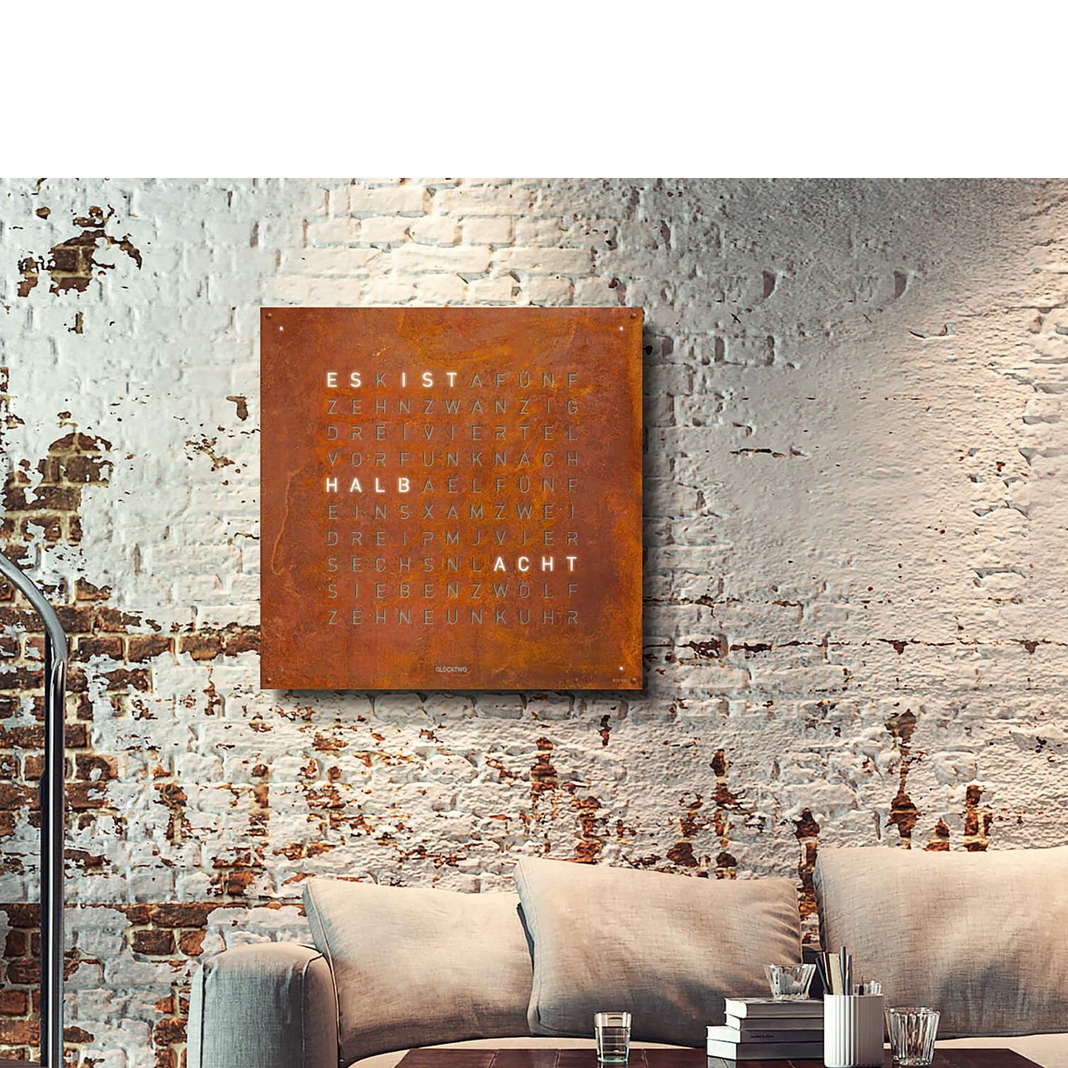 QLOCKTWO LG4RT QLOCKTWO EARTH 90 Creator's Edition Rust