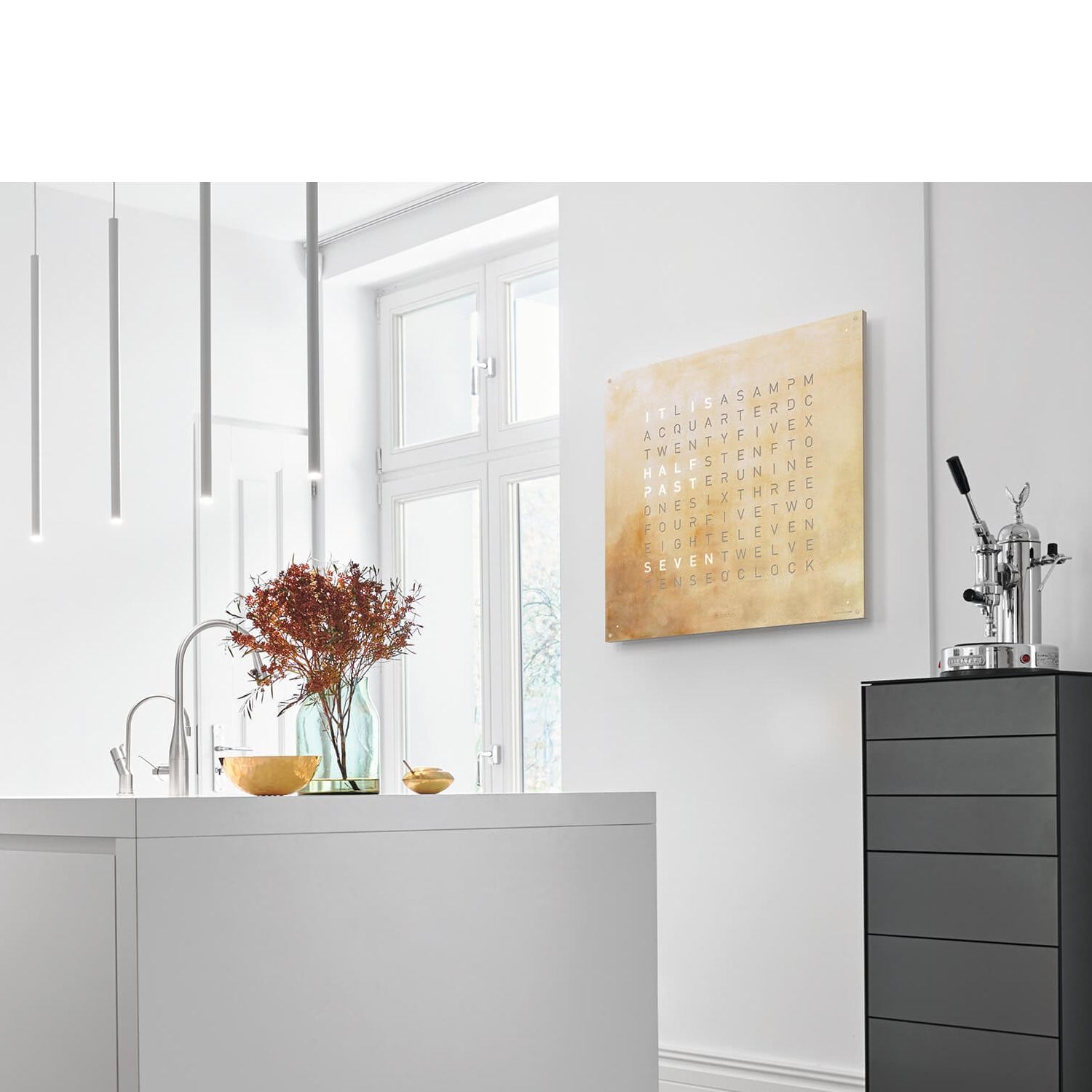 QLOCKTWO Q180V1SG QLOCKTWO EARTH 180 Silver & Gold