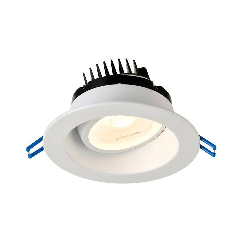 Lotus LED Lights - 4" Round Regressed Gimbal LED Recessed Light - LRG4-27K-HO-WH - Canada Light Shop