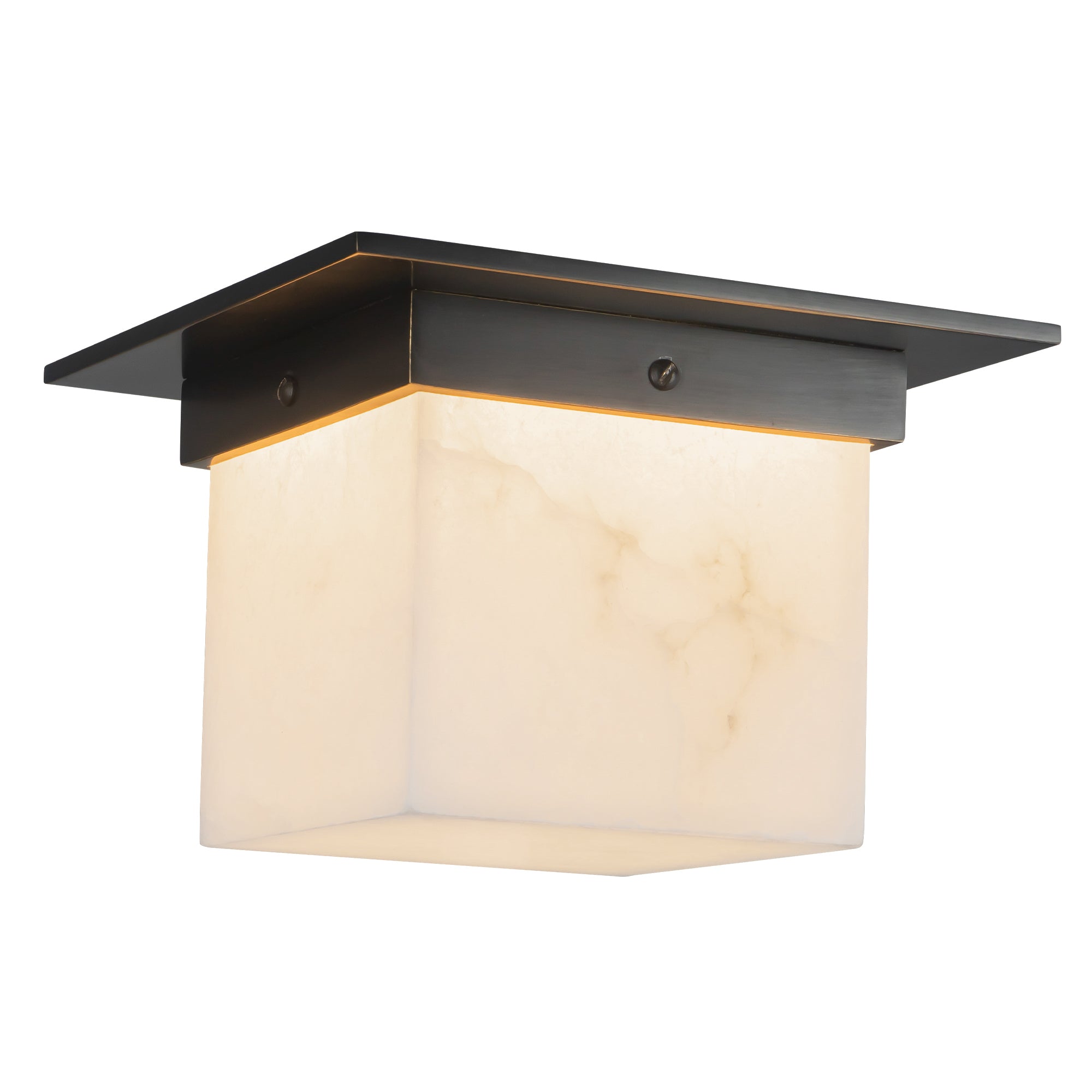 Alora Canada - FM356085PTBAR - One Light Flush Mount - Mineral - Patina Brass/Alabaster