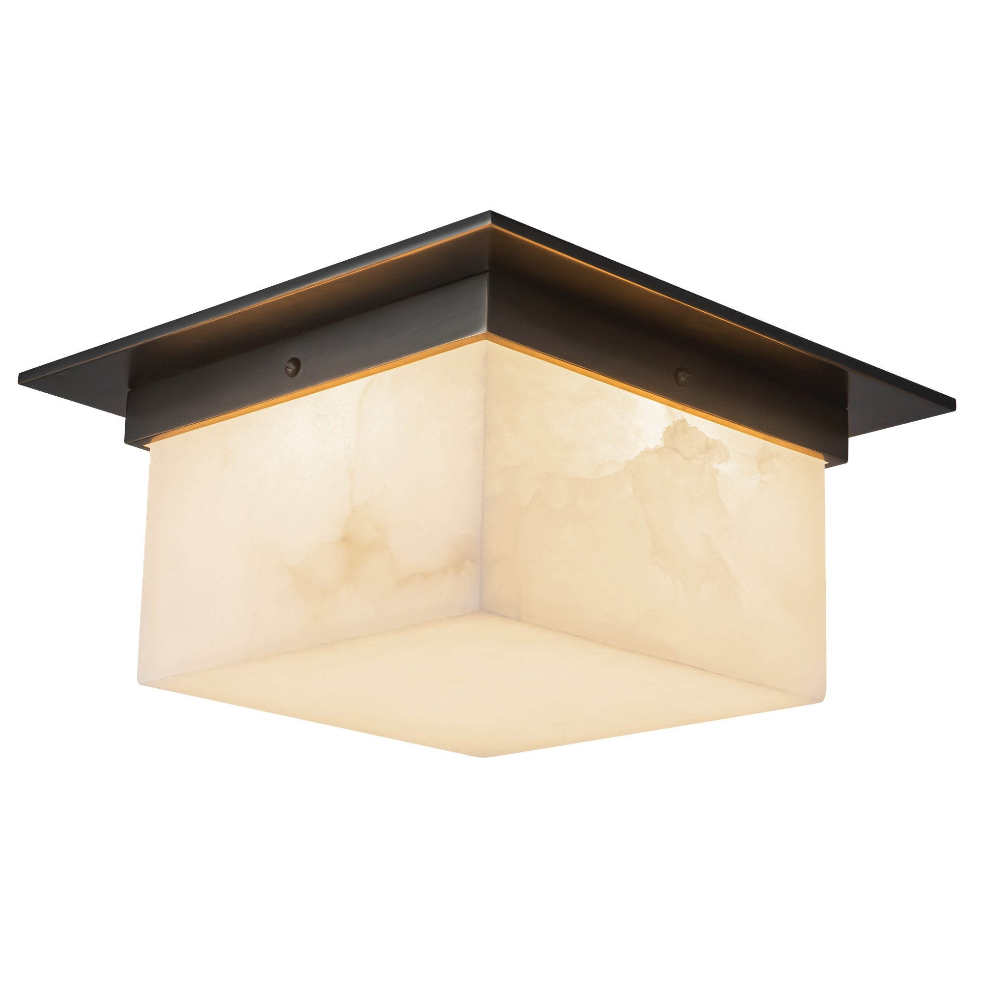 Alora Canada - FM356115PTBAR - Two Light Flush Mount - Mineral - Patina Brass/Alabaster
