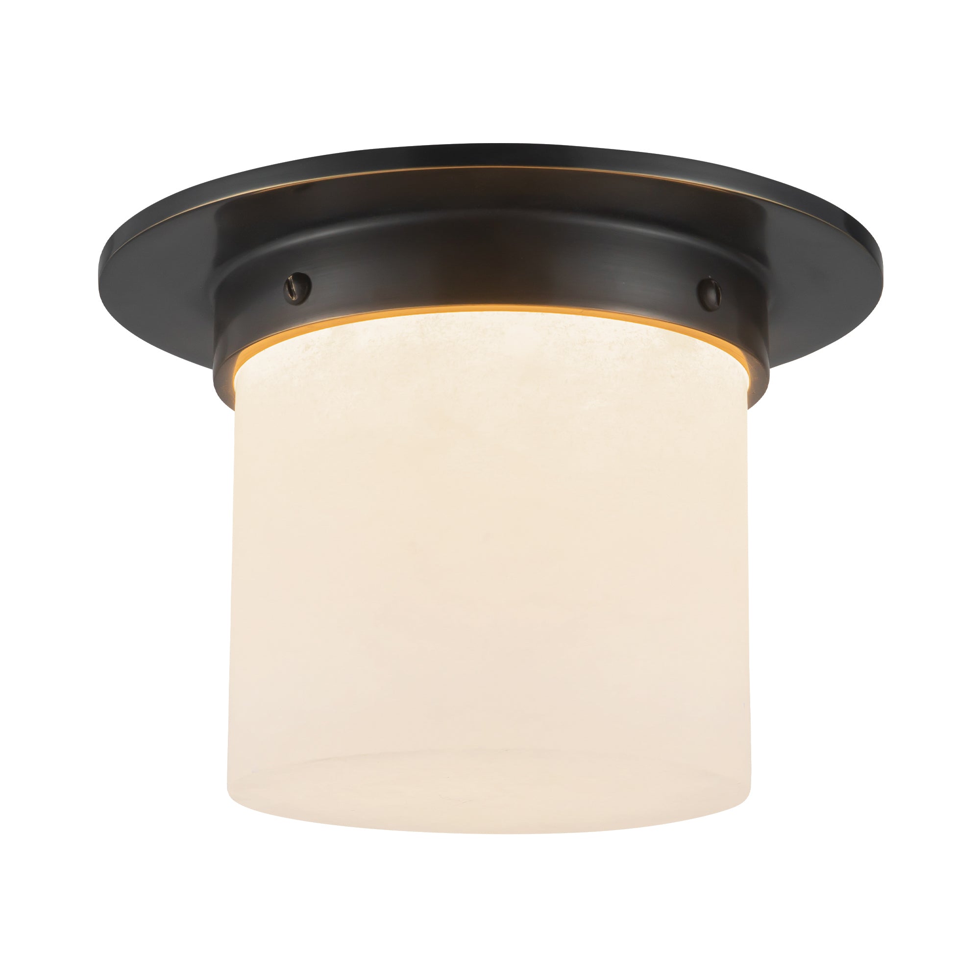 Alora Canada - FM360085PTBAR - One Light Flush Mount - Mineral - Patina Brass/Alabaster