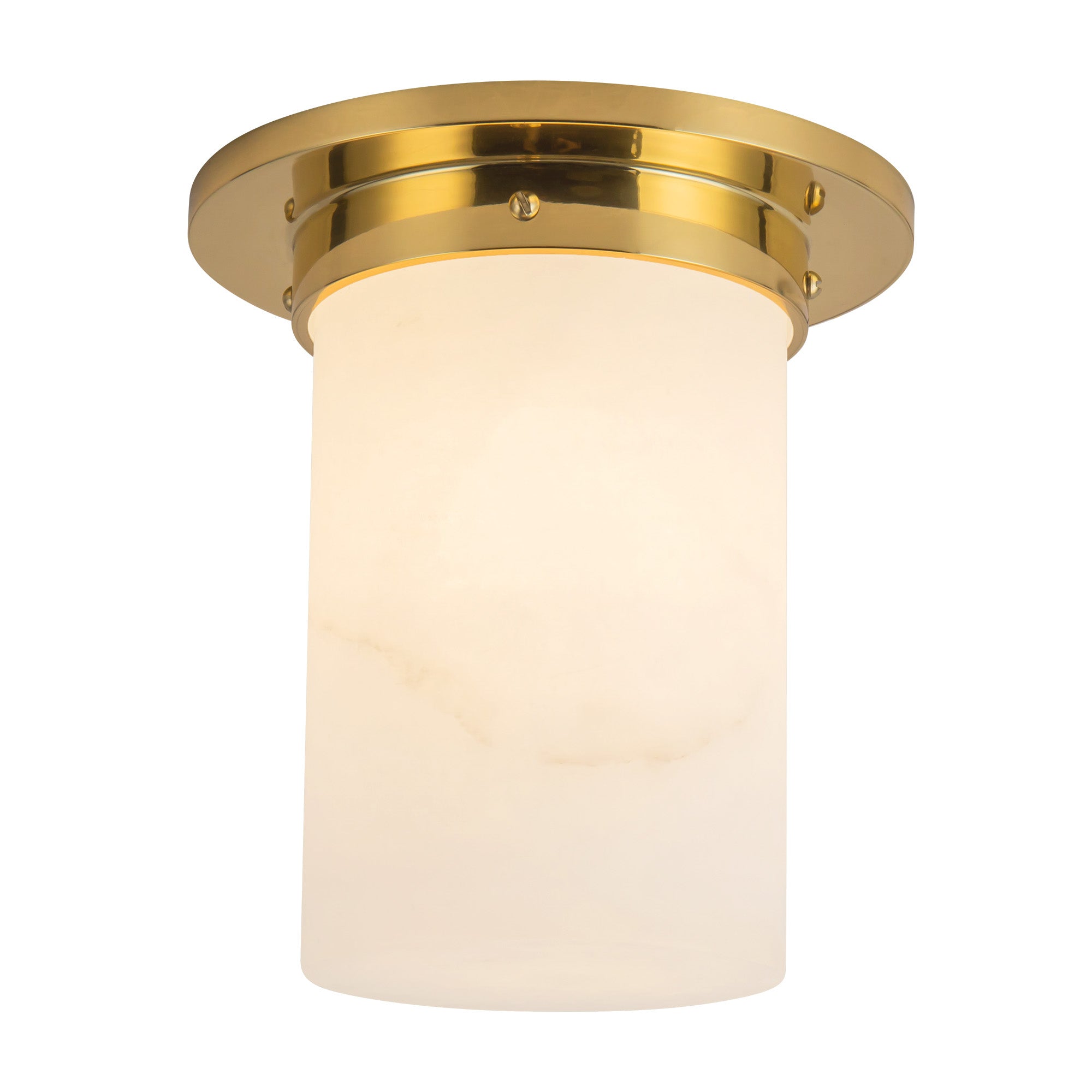 Alora Canada - FM360808PTBAR - One Light Flush Mount - Mineral - Patina Brass/Alabaster