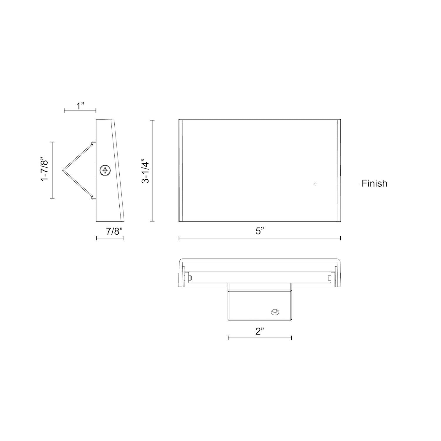 Kuzco Lighting ER30103_DRAWING_DIMS Roto 3-in Exterior Wall/Step Light