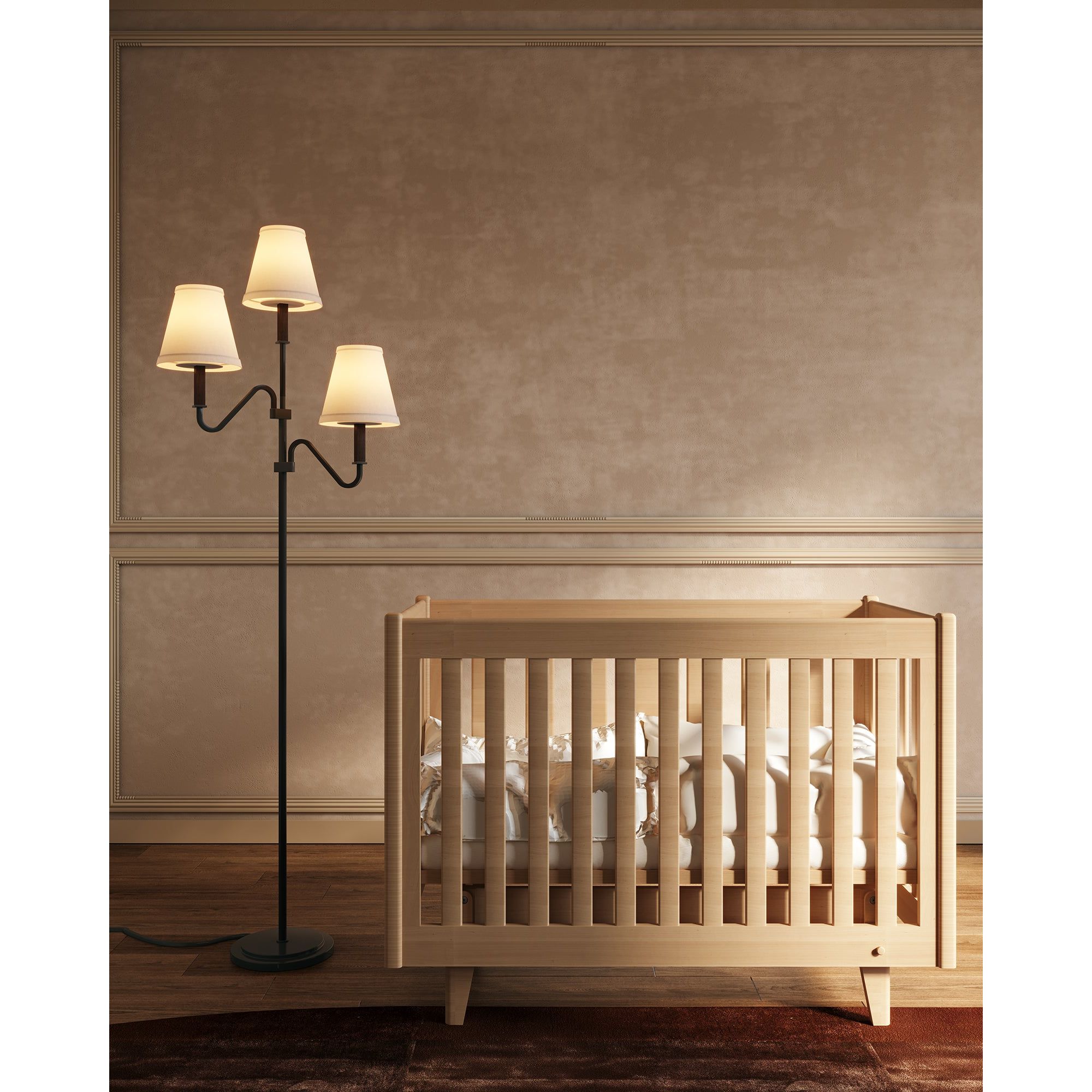 Alora Canada - FL445368MBWL - Three Light Floor Lamp - Sloan - Matte Black/White Linen