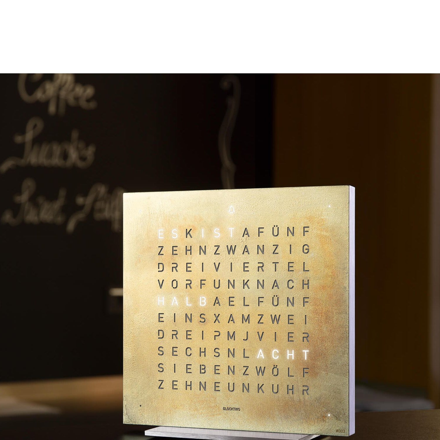 QLOCKTWO T4SSG QLOCKTWO EARTH 13.5 Creator's Edition Silver & Gold