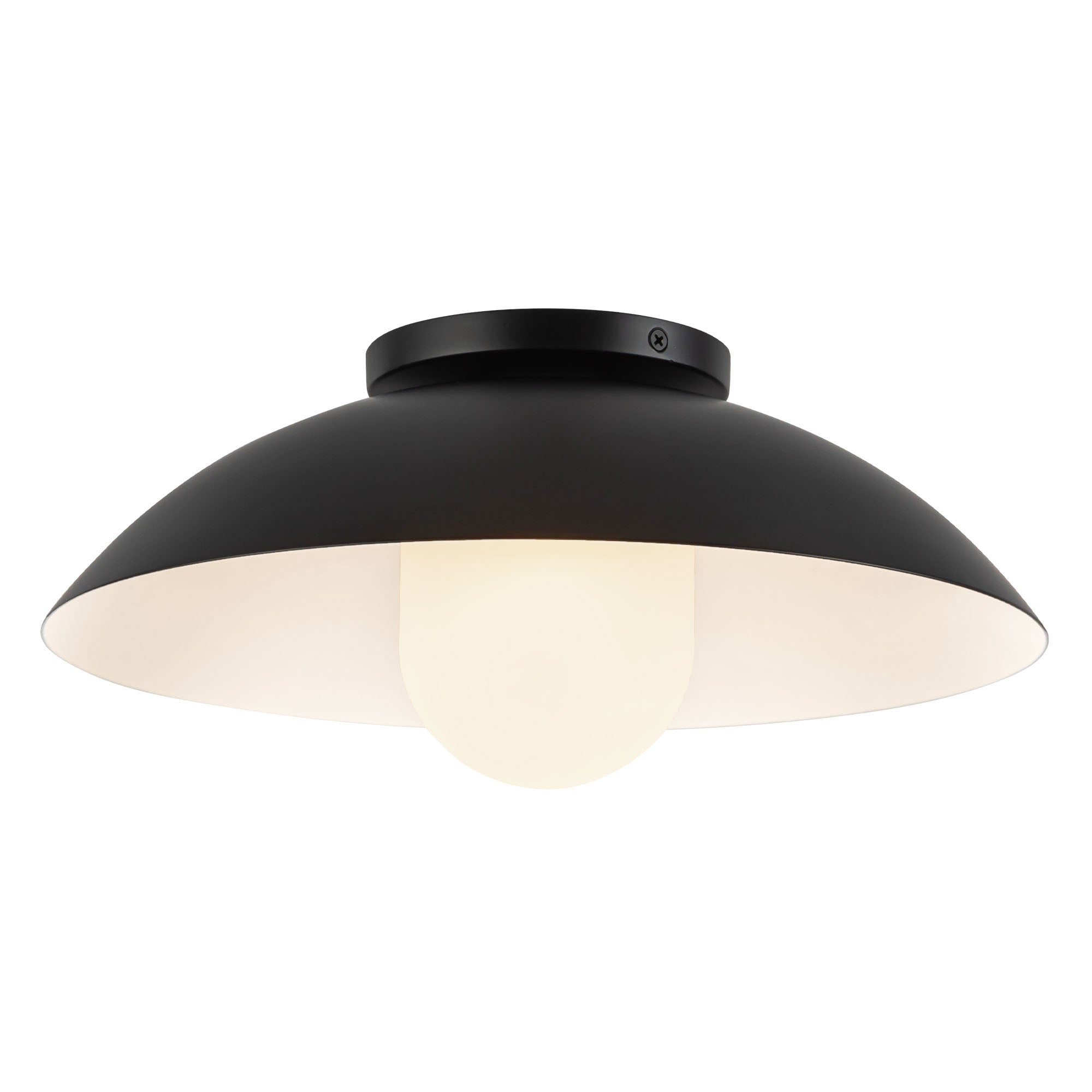 Kuzco Canada - SF10814-BK/OP - One Light Semi-Flush Mount - Umbra - Black/Opal Glass