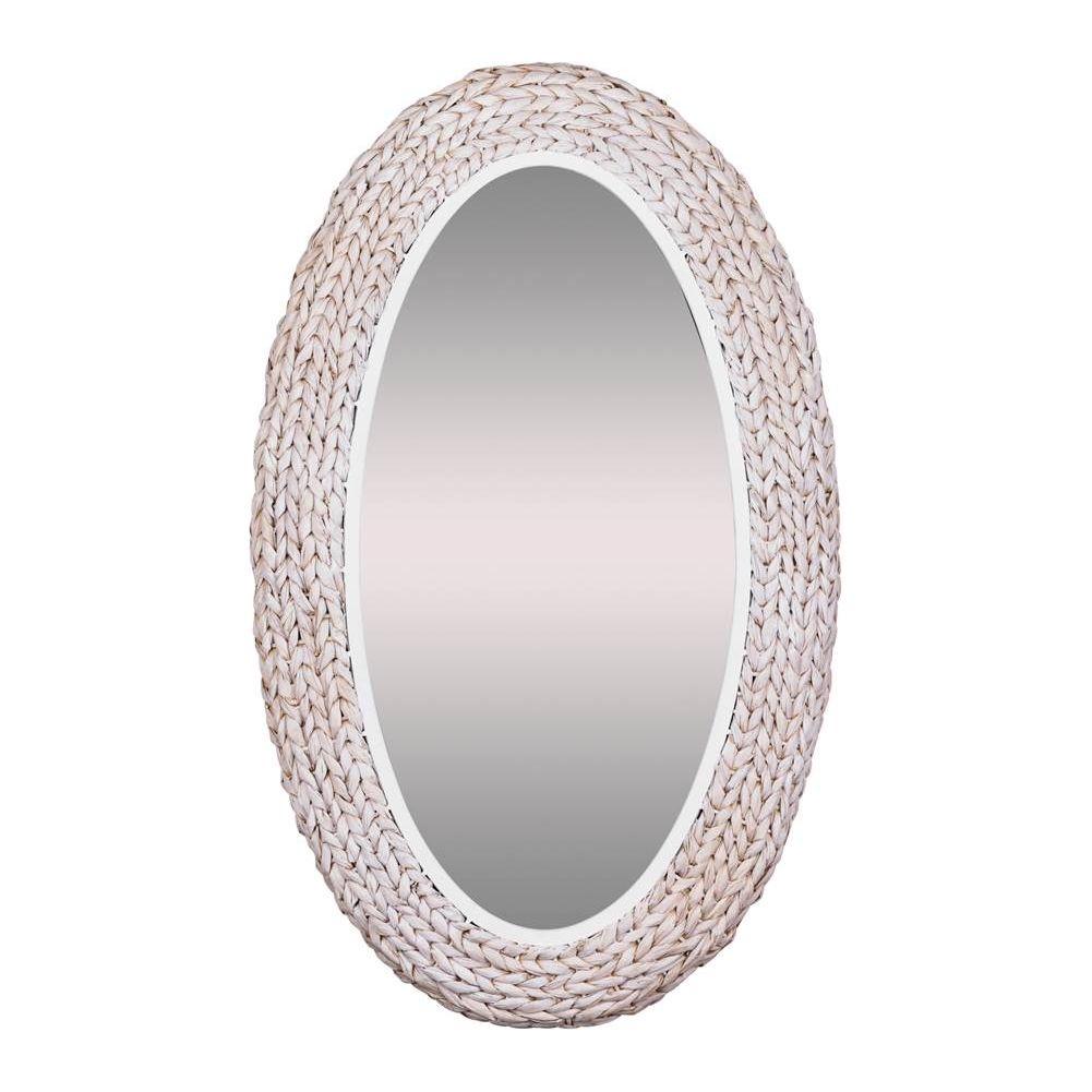 Varaluz - 457MI24MWW - Wall Mirror - Athena - Matte White/Whitewash Seagrass