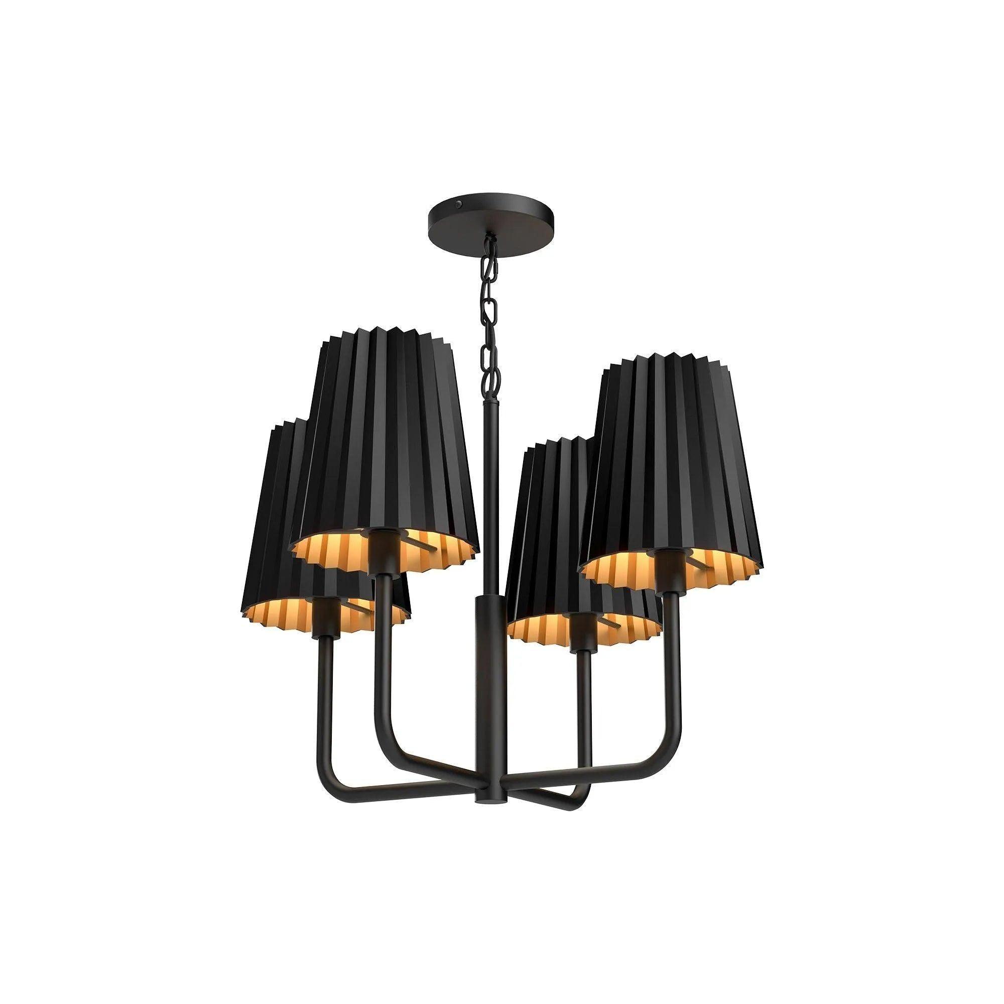 Alora Lighting - Plisse Metal Shade Chandelier - CH528423MB - Canada Light Shop