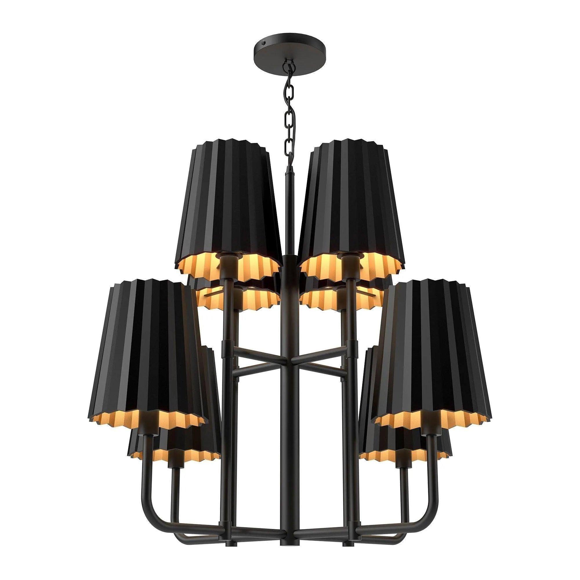 Alora Lighting - Plisse Metal Shade Chandelier - CH528830MB - Canada Light Shop