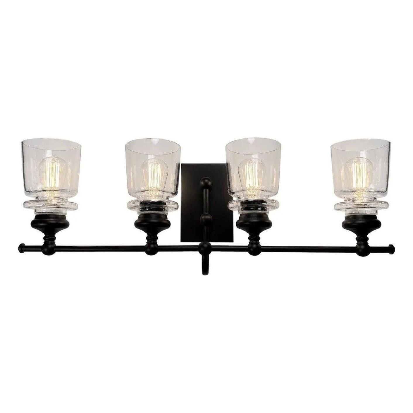 Artcraft Lighting - Castara Four Light Wall Mount - AC11594BK - Canada Light Shop