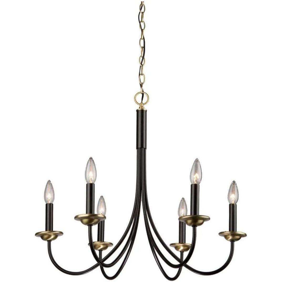 Artcraft Lighting - Wrought Iron Six Light Chandelier - AC1786EB - Canada Light Shop