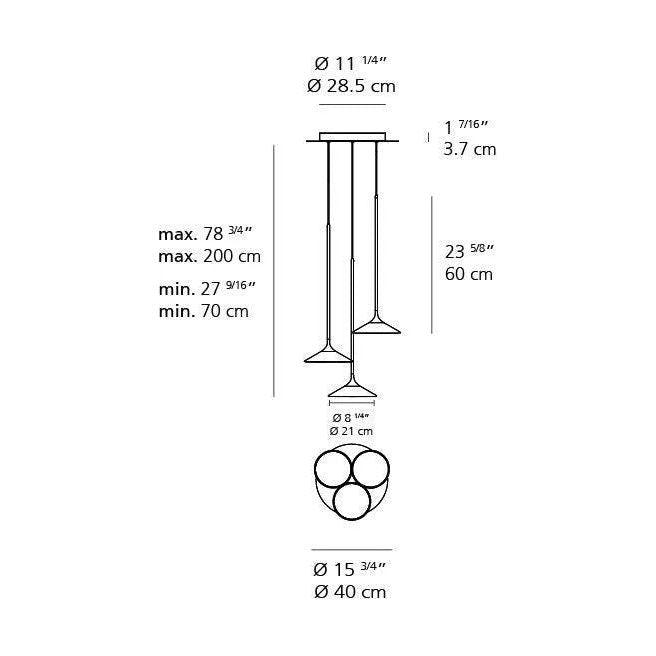 Artemide - Orsa Multi Light Pendant - 0353038A - Canada Light Shop