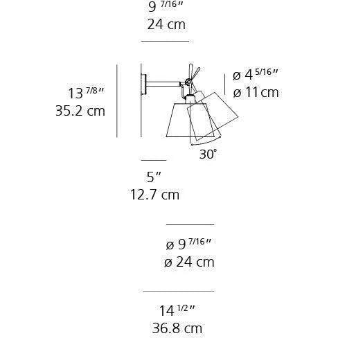 Artemide - Tolomeo Shade Wall Light - TOL1170 - Canada Light Shop