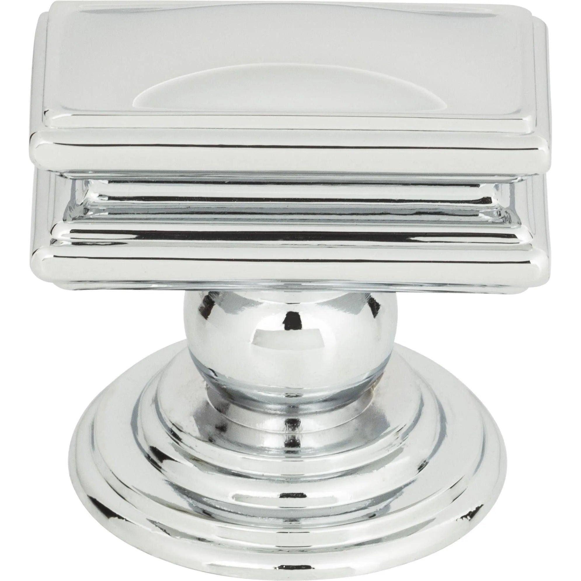 Atlas Homewares - Campaign Rectangle Knob - 377-CH - Canada Light Shop