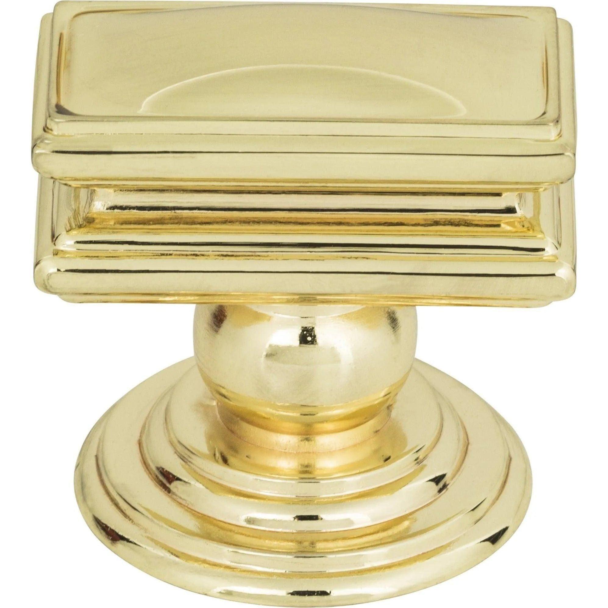 Atlas Homewares - Campaign Rectangle Knob - 377-PB - Canada Light Shop