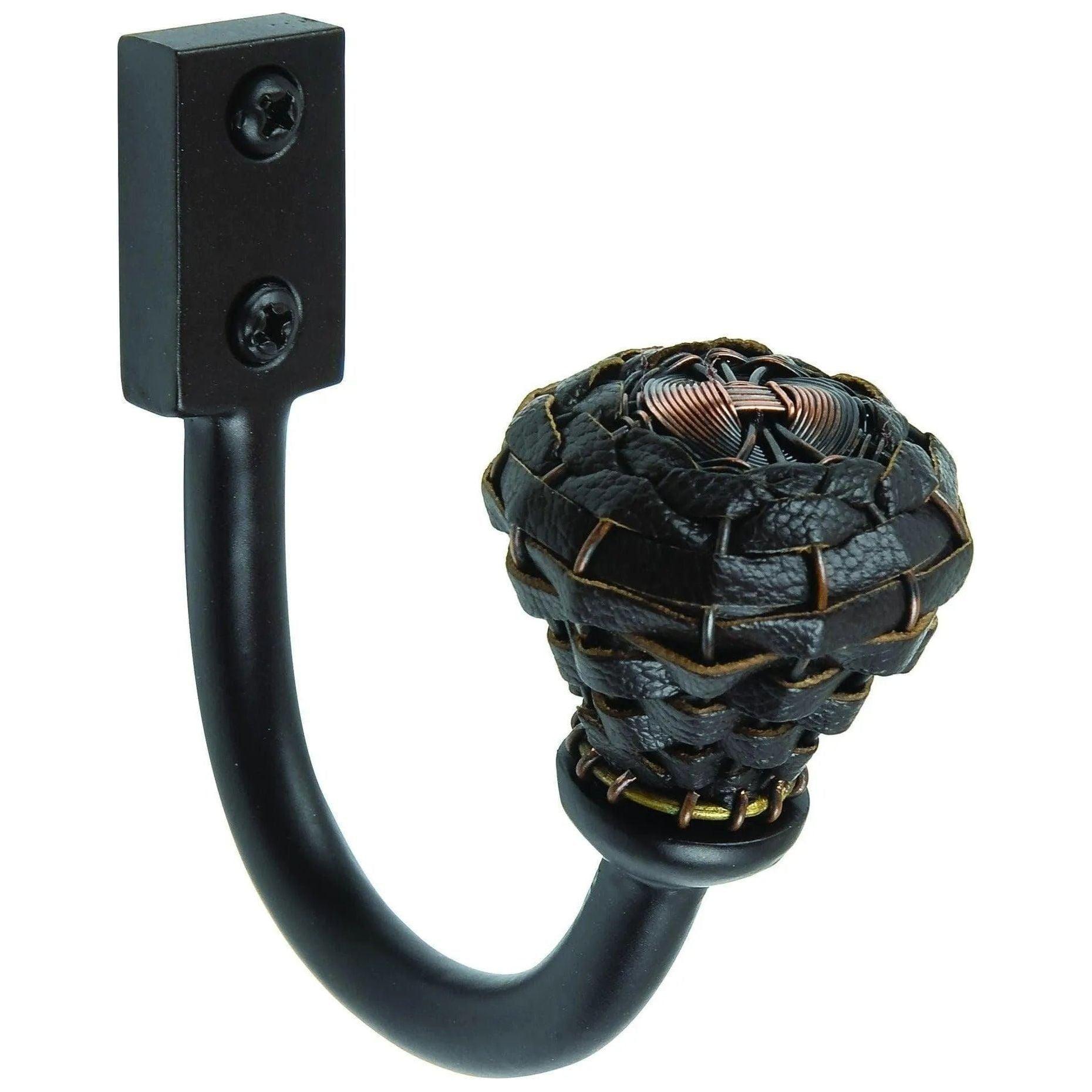 Atlas Homewares - Hamptons Expresso Leather Hook - 3182-O - Canada Light Shop