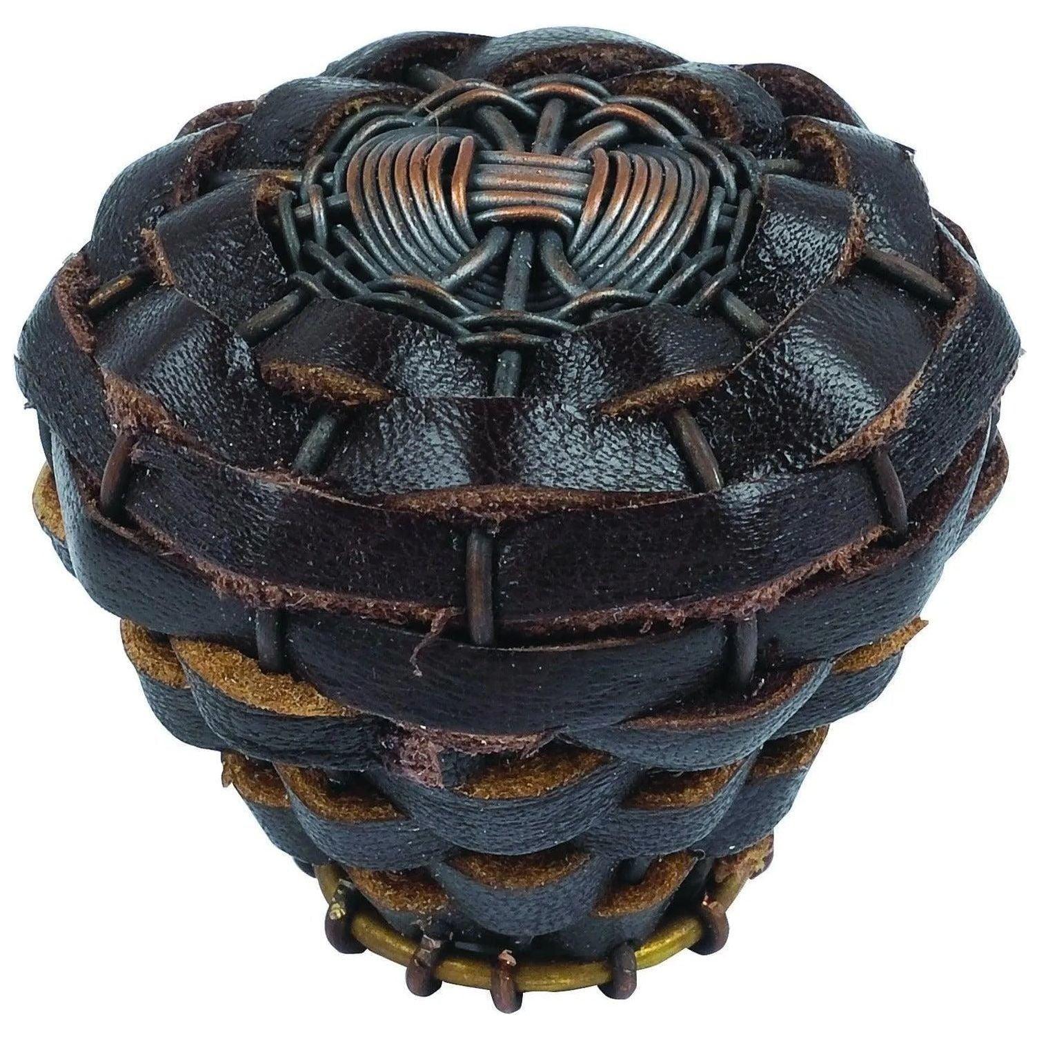 Atlas Homewares - Hamptons Expresso Leather Knob - 3172-O - Canada Light Shop