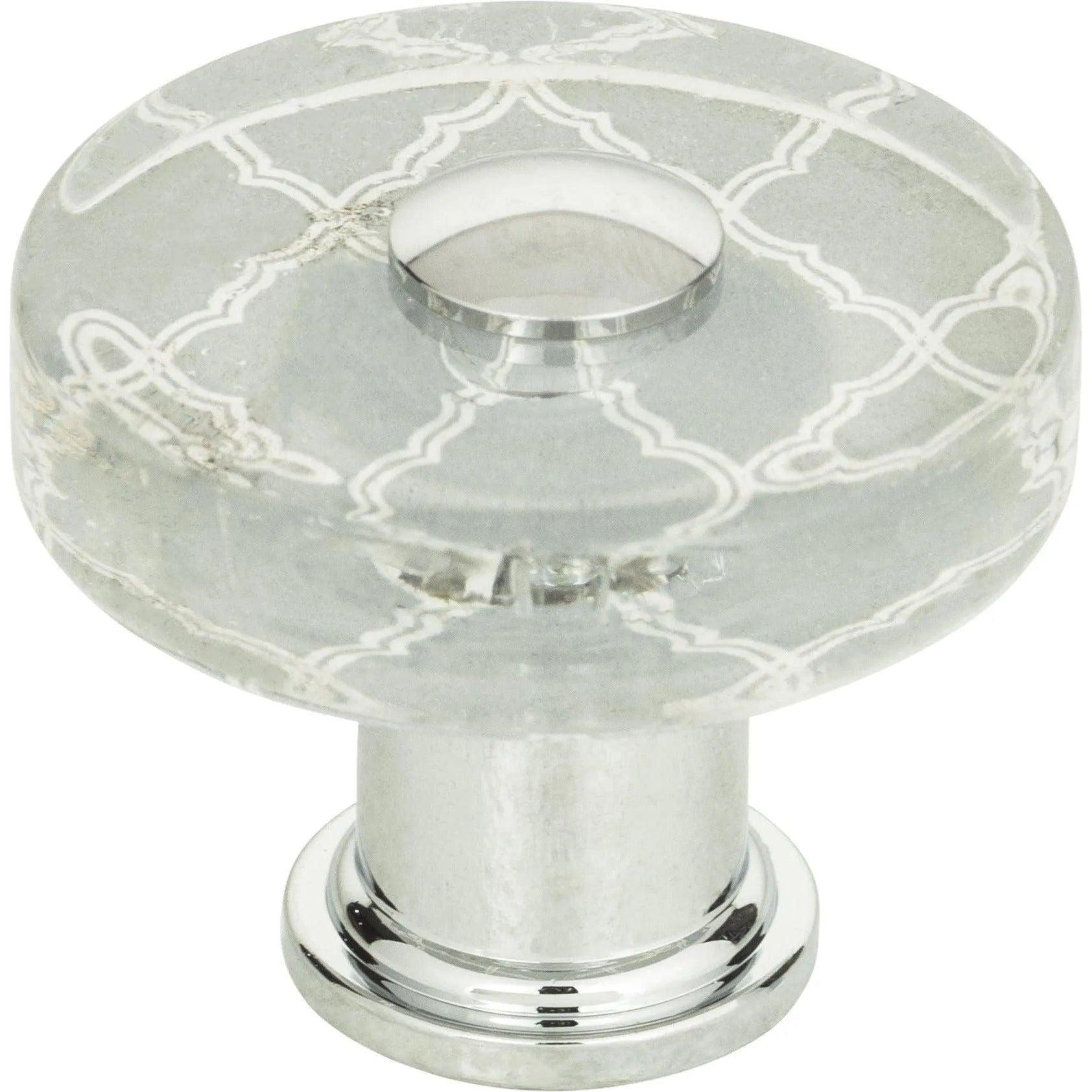 Atlas Homewares - Quatrefoil Glass Round Knob - 3233-CH - Canada Light Shop