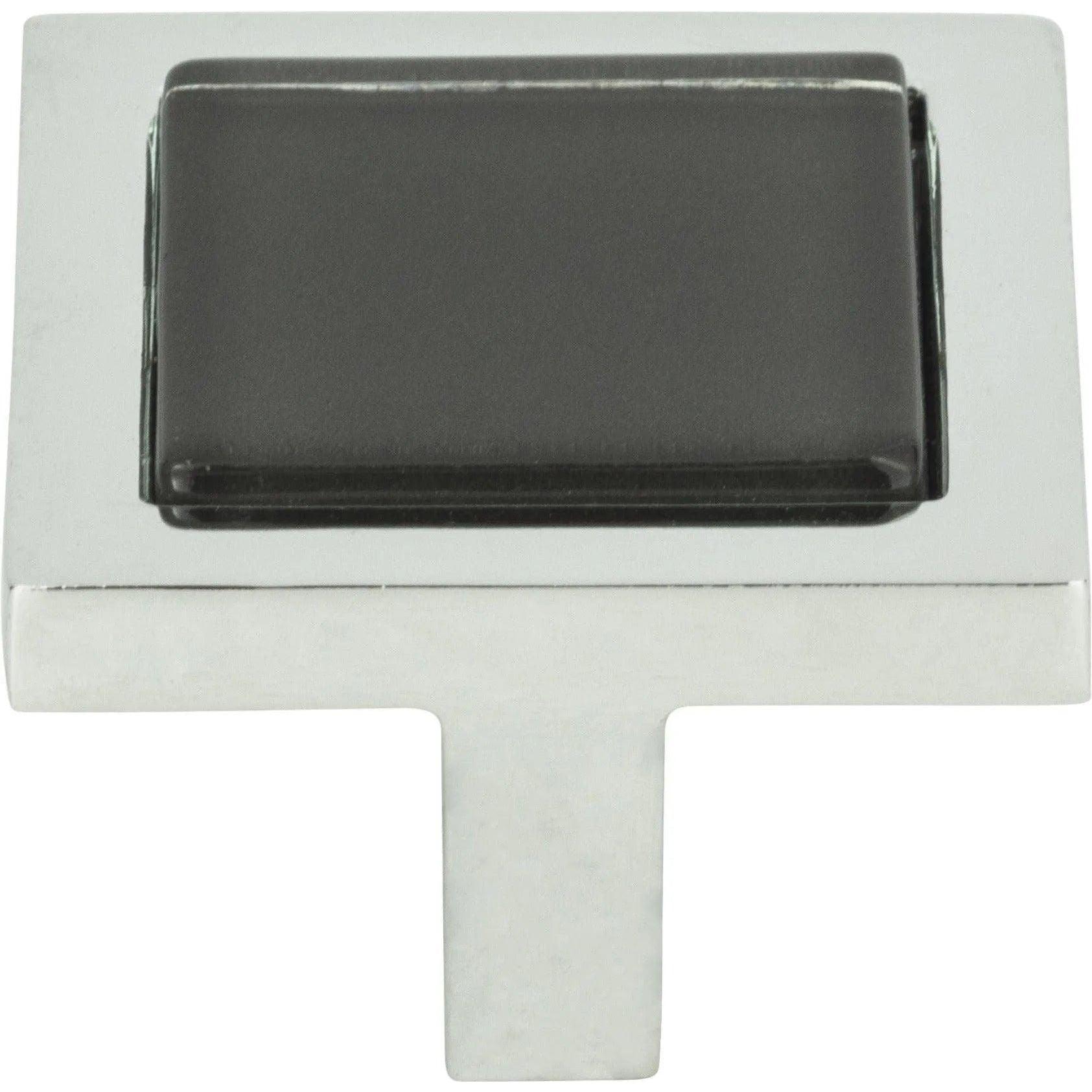 Atlas Homewares - Spa Black Square Knob - 230-BLK-CH - Canada Light Shop