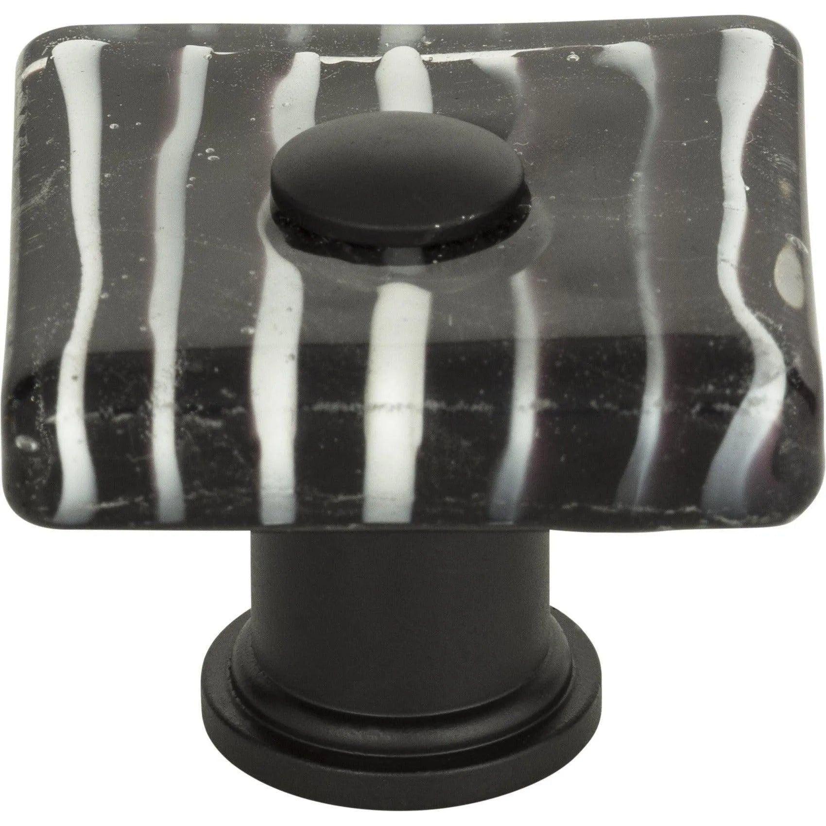 Atlas Homewares - Zebra Glass Square Knob - 3223-BL - Canada Light Shop