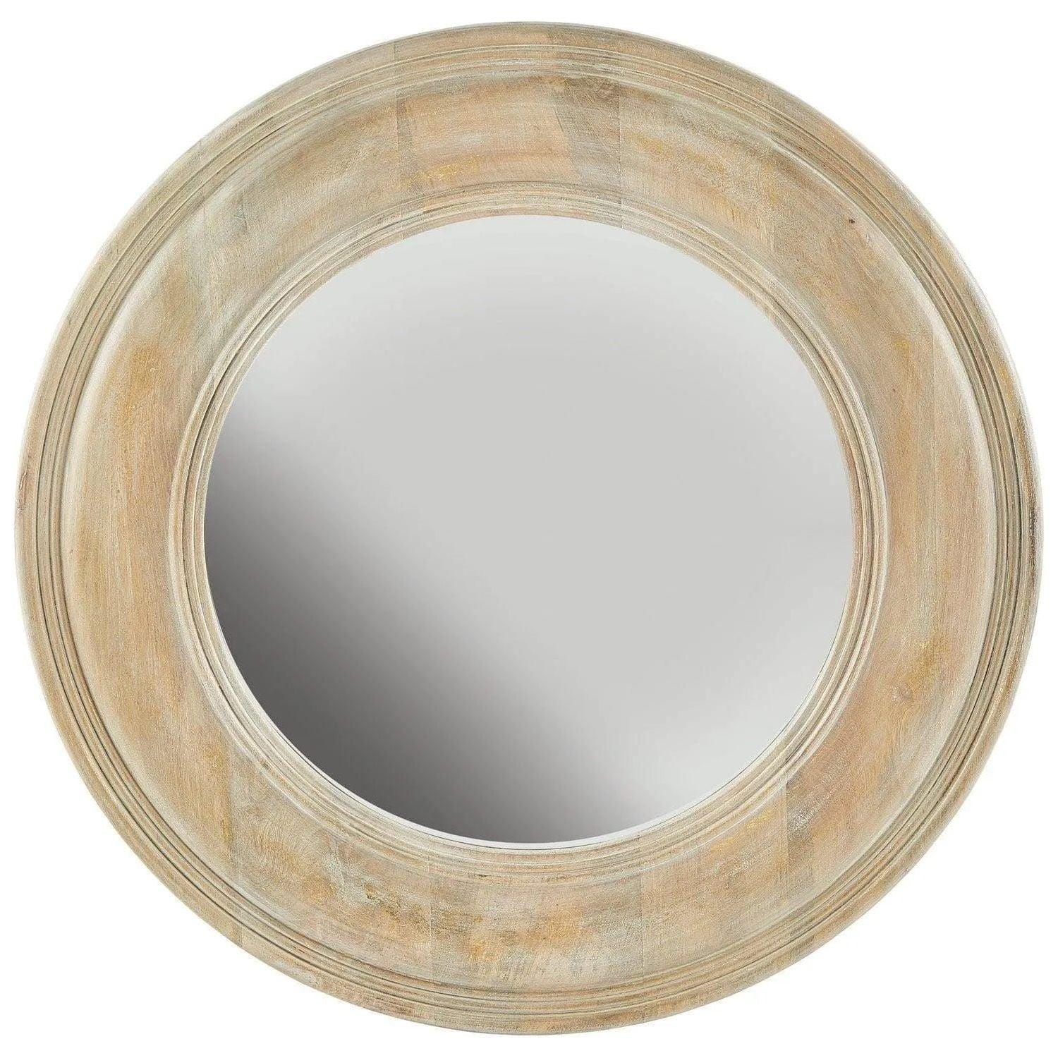 Capital Lighting Fixture Company - 30" Round White Washed Mango Wood Mirror - 730205MM - Canada Light Shop