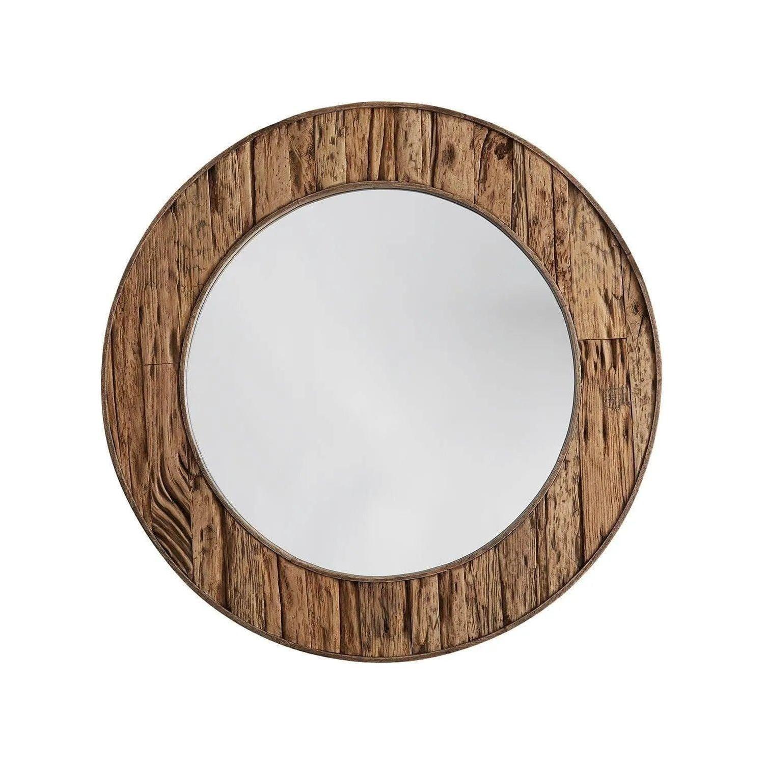 Capital Lighting Fixture Company - 33" Round Reclaimed Railroad Ties Mirror - 740701MM - Canada Light Shop